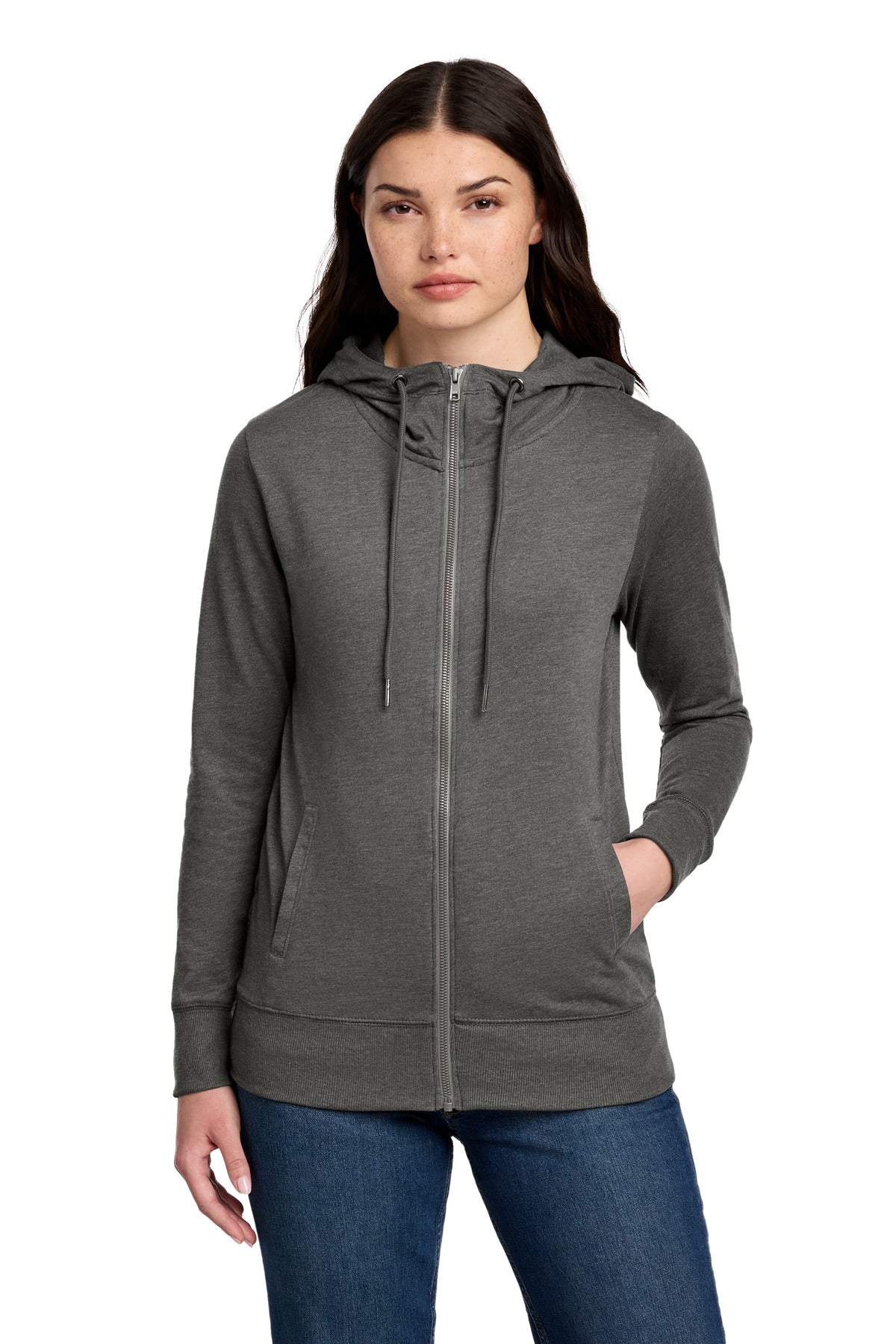 district ®  women's featherweight french terry ™  full-zip hoodie dt673