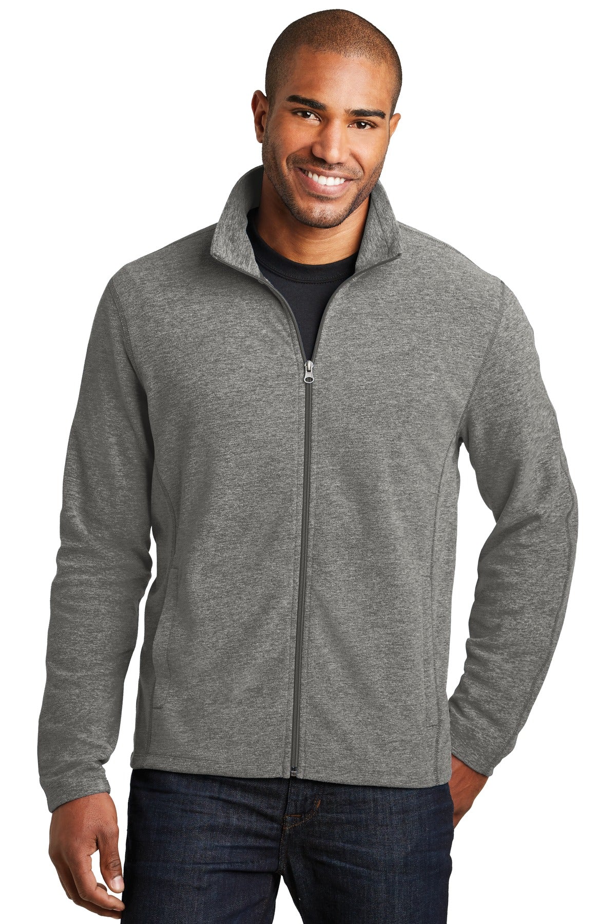 port authority ®  heather microfleece full-zip jacket. f235