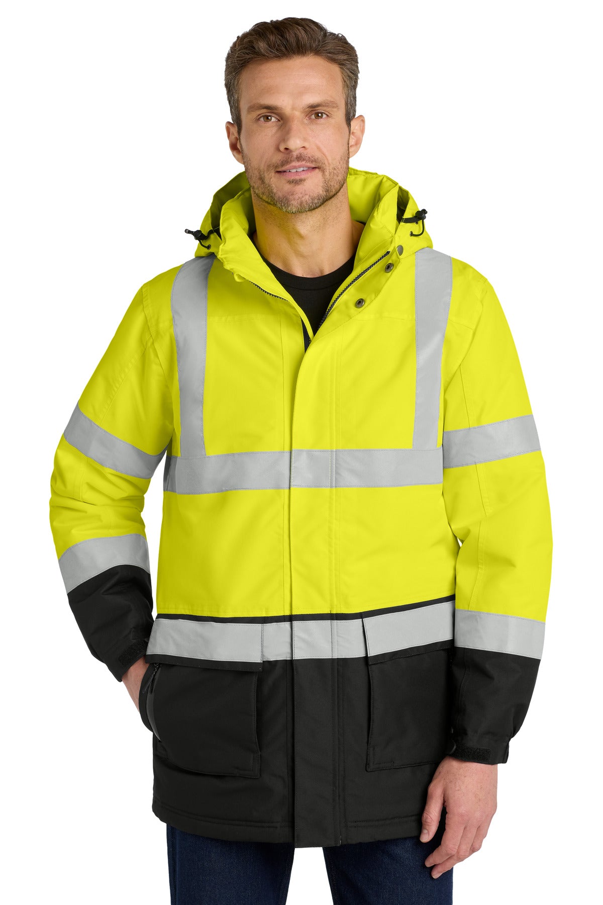 port authority ®  ansi 107 class 3 safety heavyweight parka. j799s