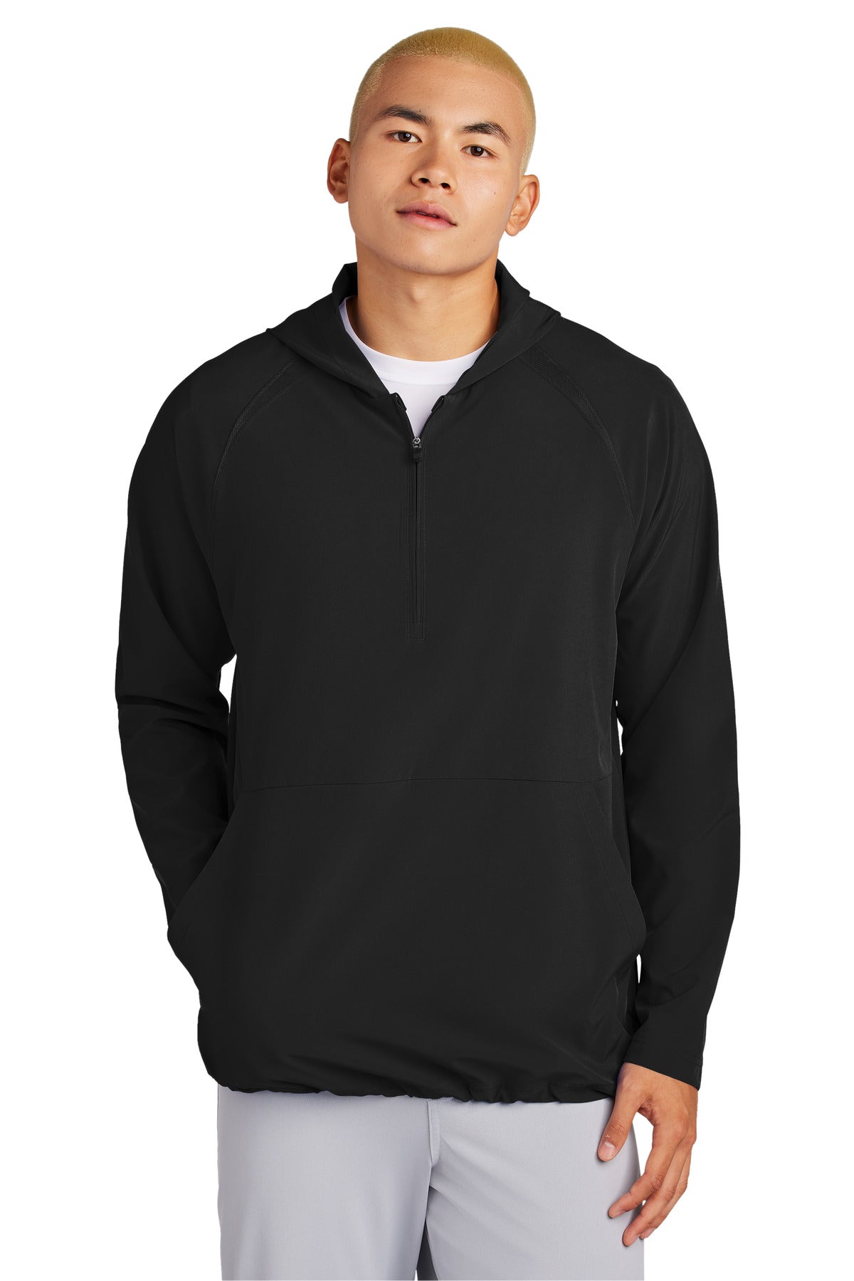 sport-tek ®  repeat 1/2-zip long sleeve hooded jacket jst488