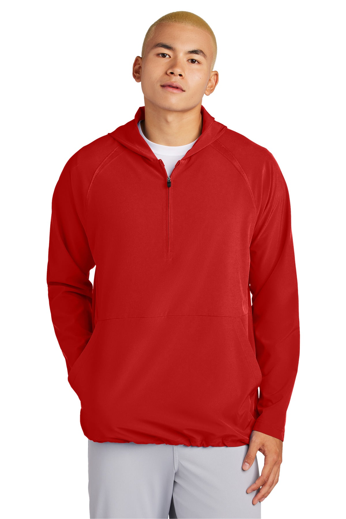 sport-tek ®  repeat 1/2-zip long sleeve hooded jacket jst488