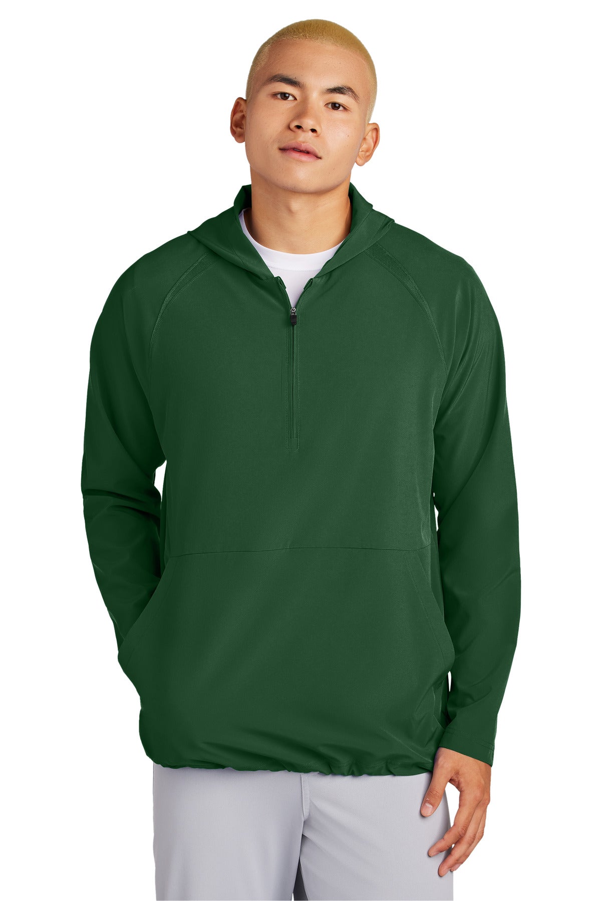 sport-tek ®  repeat 1/2-zip long sleeve hooded jacket jst488