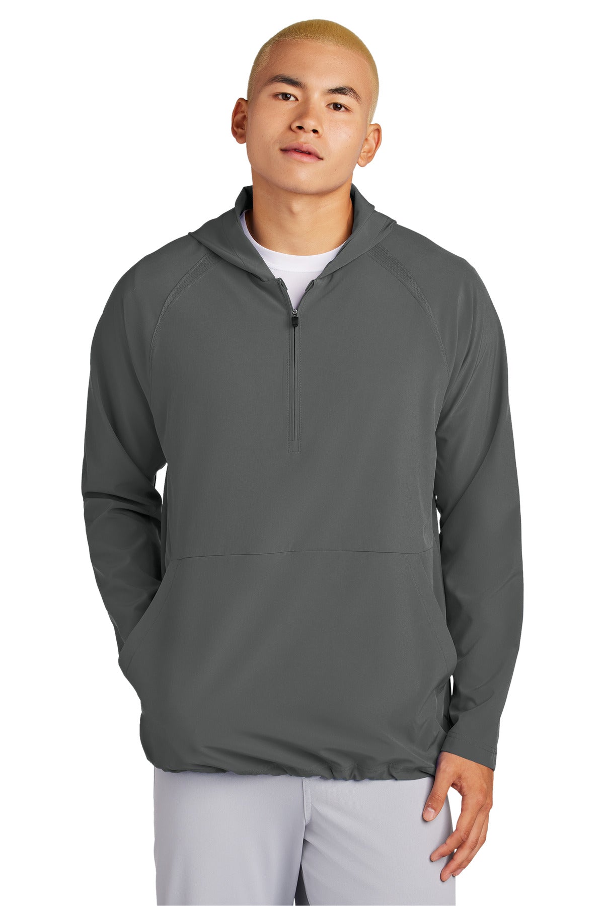 sport-tek ®  repeat 1/2-zip long sleeve hooded jacket jst488
