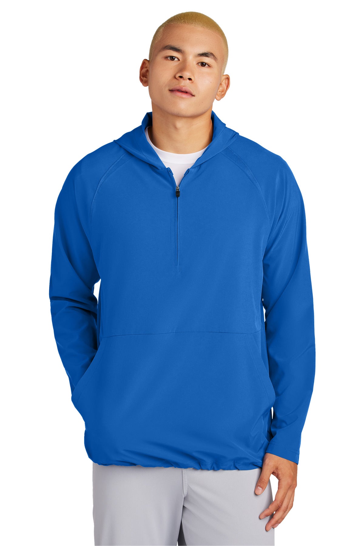 sport-tek ®  repeat 1/2-zip long sleeve hooded jacket jst488