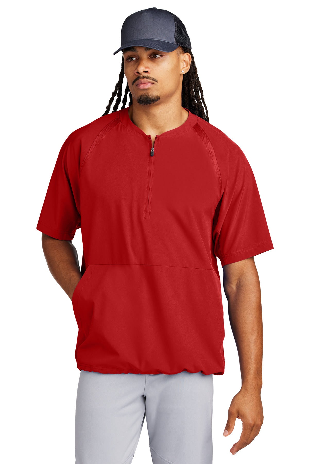 sport-tek ®  repeat 1/2-zip short sleeve jacket jst489