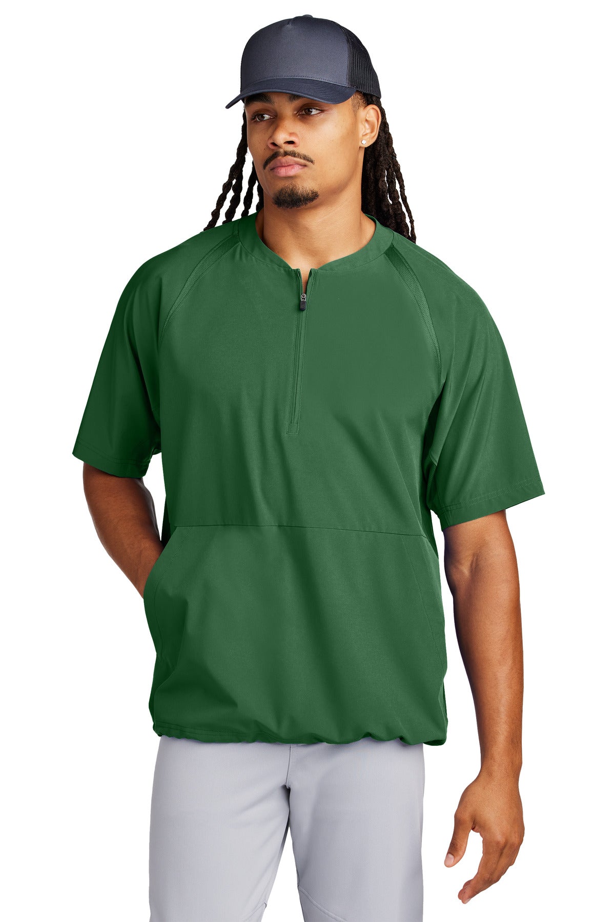 sport-tek ®  repeat 1/2-zip short sleeve jacket jst489