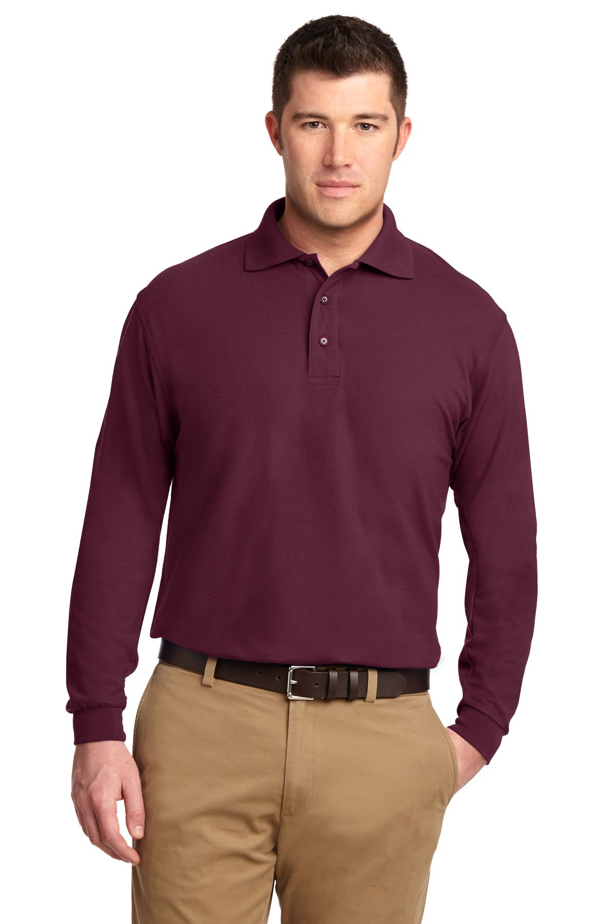 port authority ®  silk touch™ long sleeve polo.  k500ls