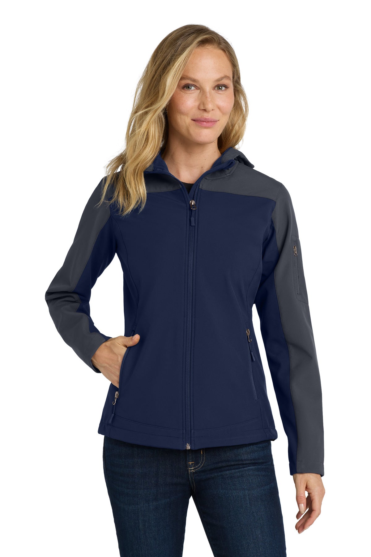 port authority ®  women's hooded core soft shell jacket. l335