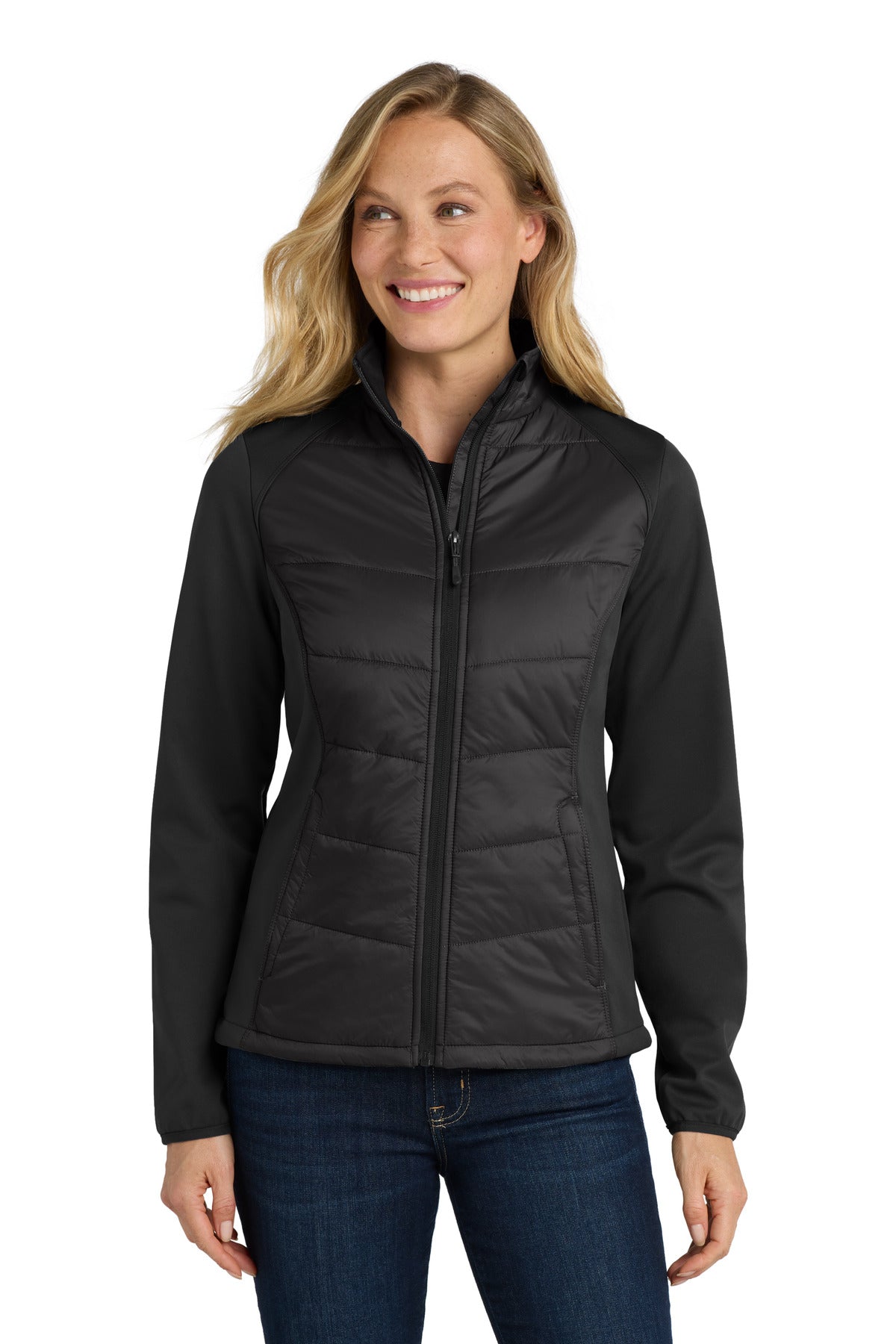 port authority ®  women's hybrid soft shell jacket. l787