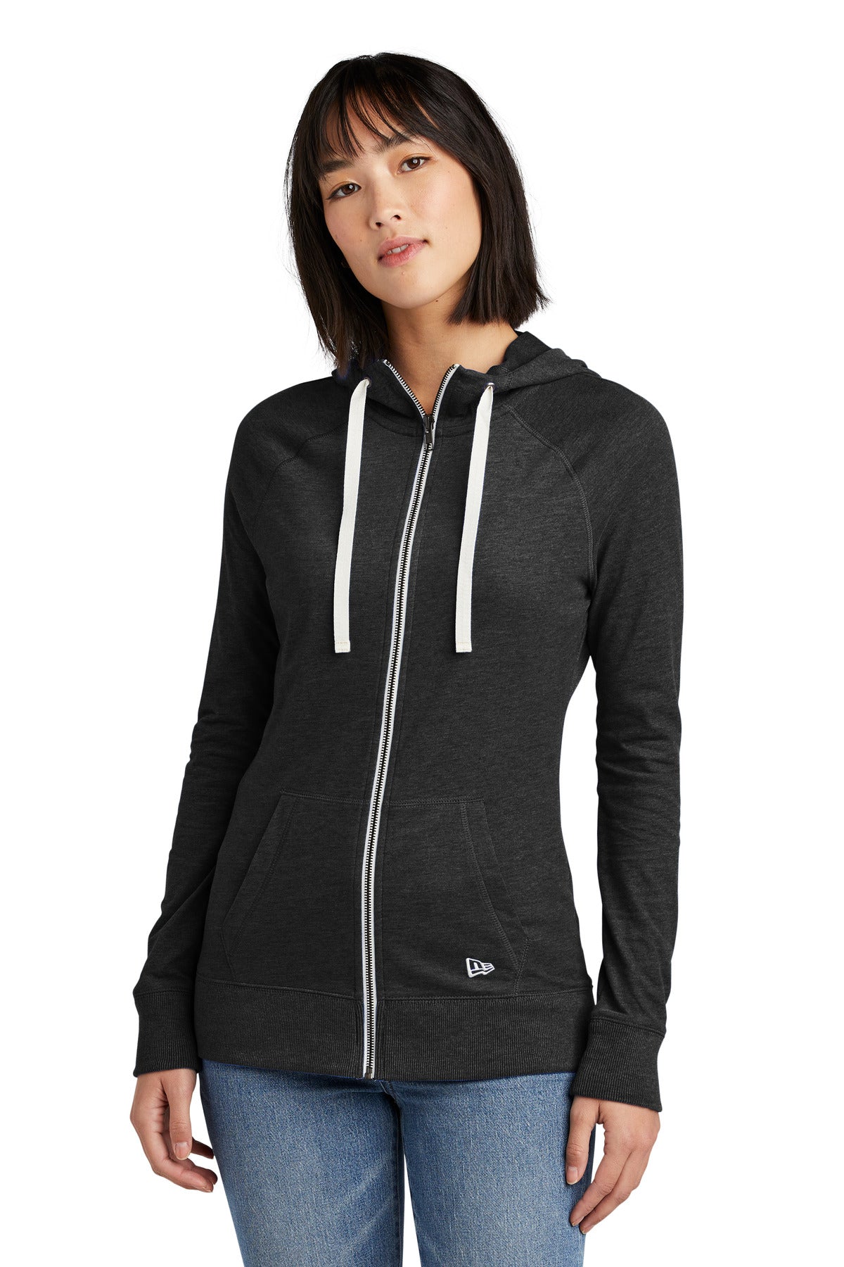 new era ®  women's sueded cotton blend full-zip hoodie. lnea122