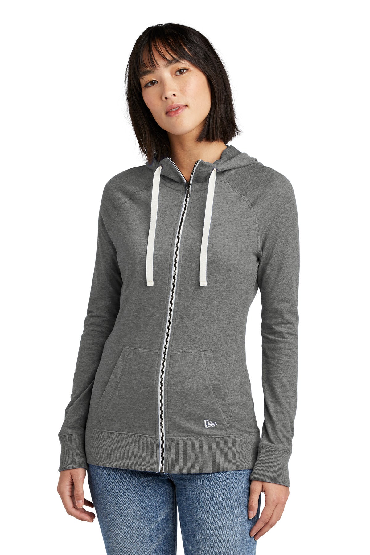 new era ®  women's sueded cotton blend full-zip hoodie. lnea122