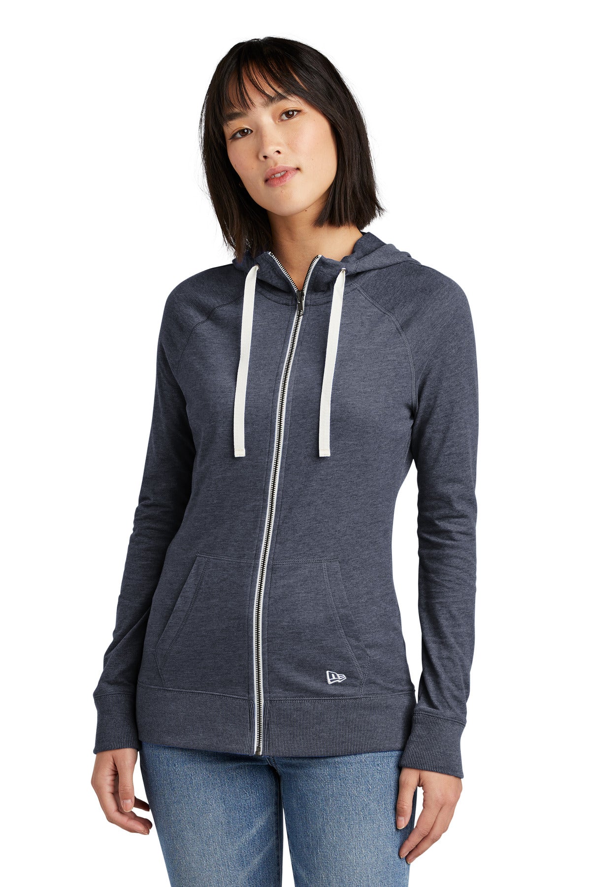 new era ®  women's sueded cotton blend full-zip hoodie. lnea122