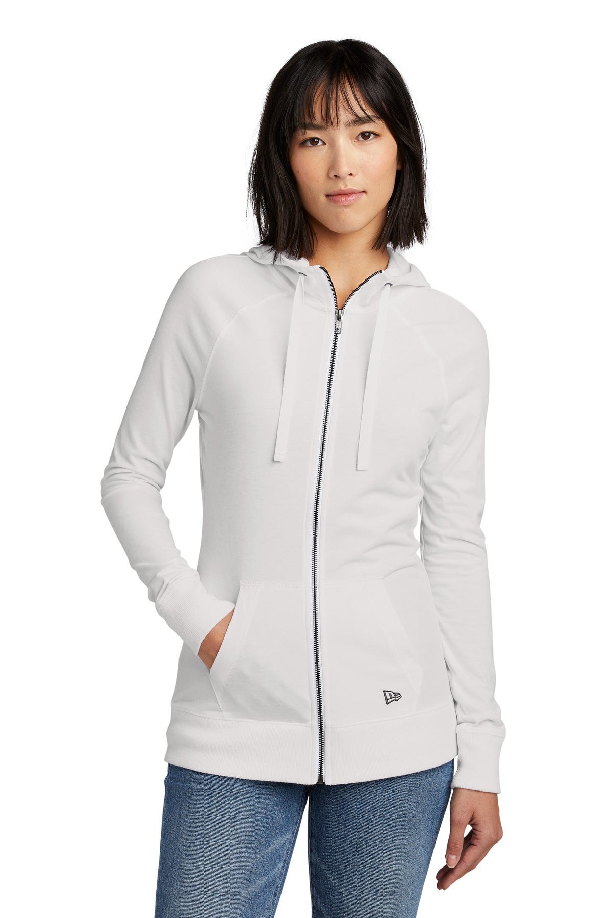 new era ®  women's sueded cotton blend full-zip hoodie. lnea122