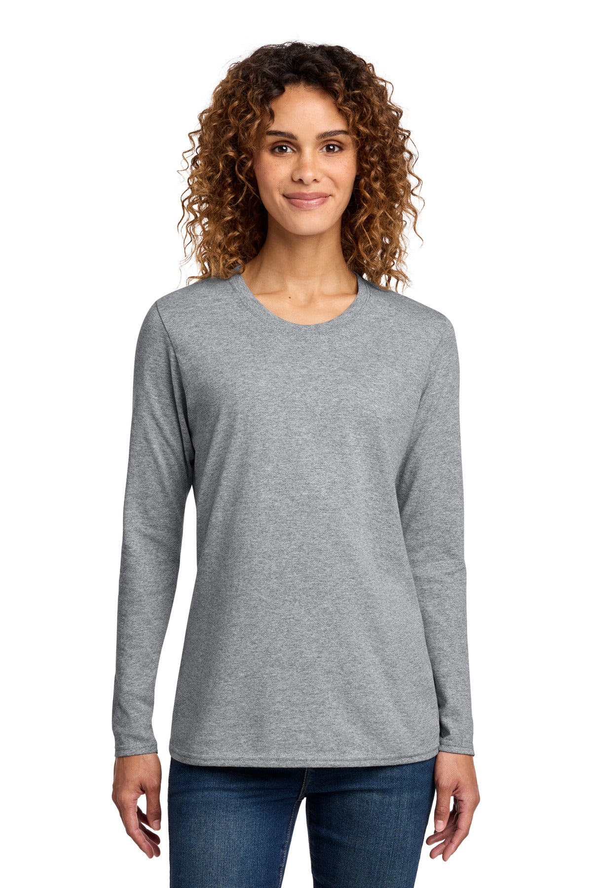 port & co ™  women's long sleeve core cotton tee. lpc54ls