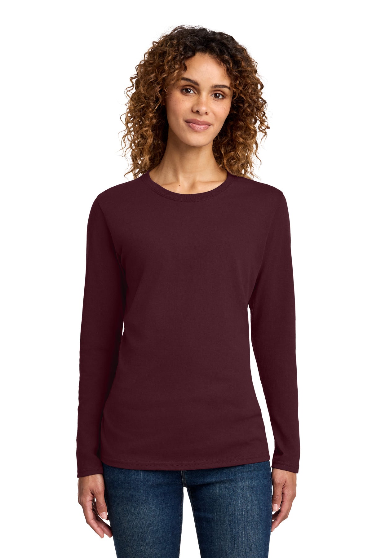 port & co ™  women's long sleeve core cotton tee. lpc54ls