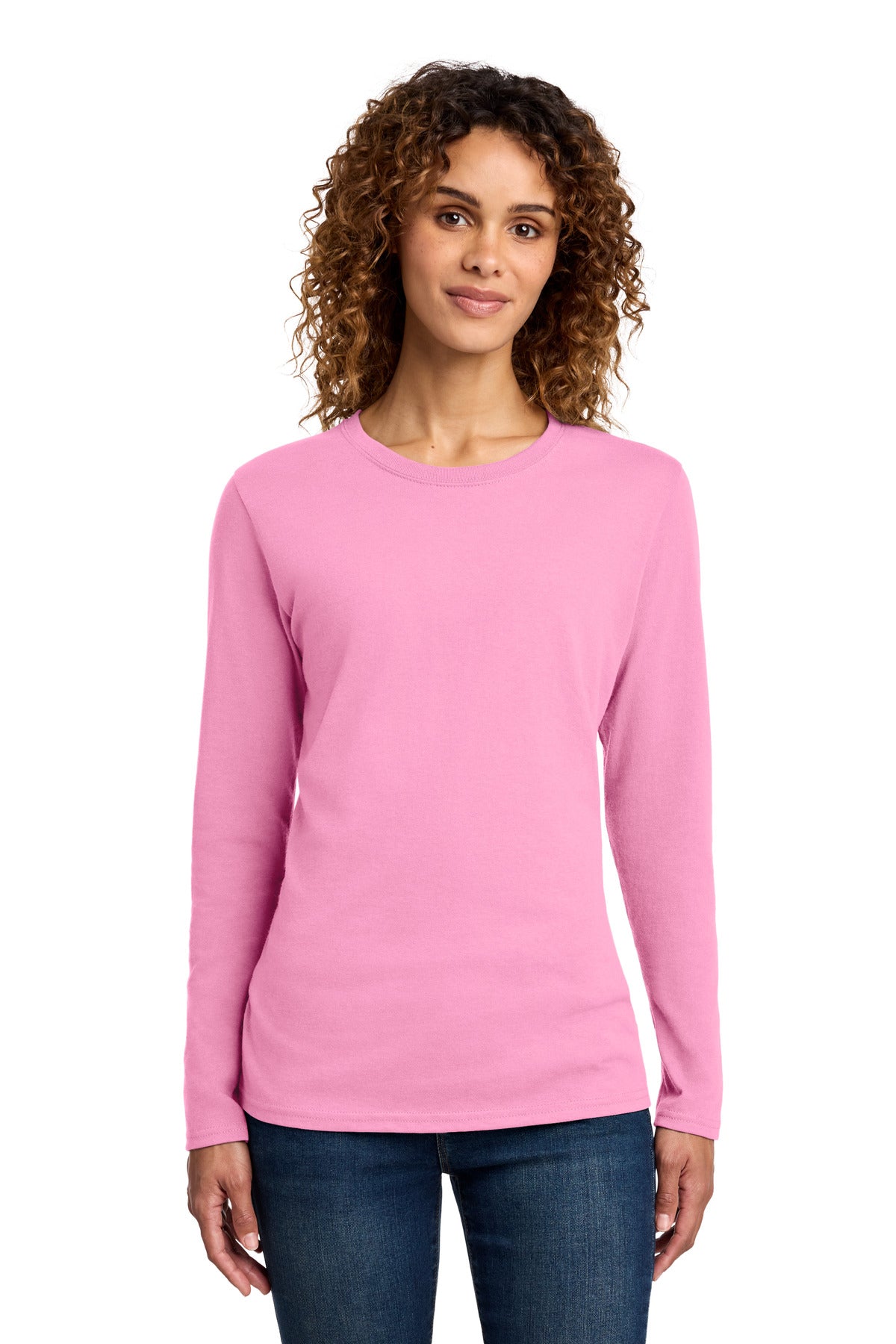 port & co ™  women's long sleeve core cotton tee. lpc54ls