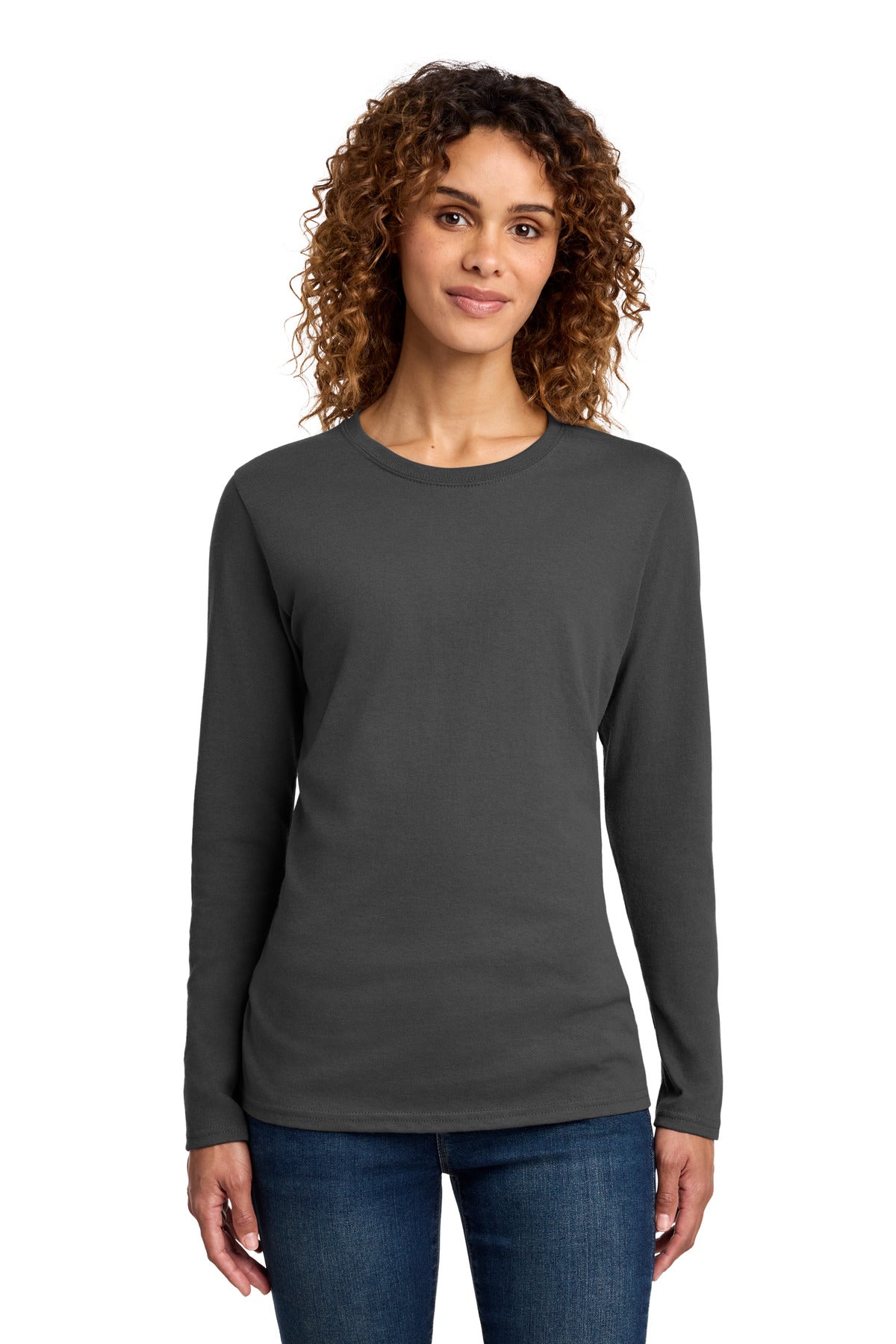 port & co ™  women's long sleeve core cotton tee. lpc54ls