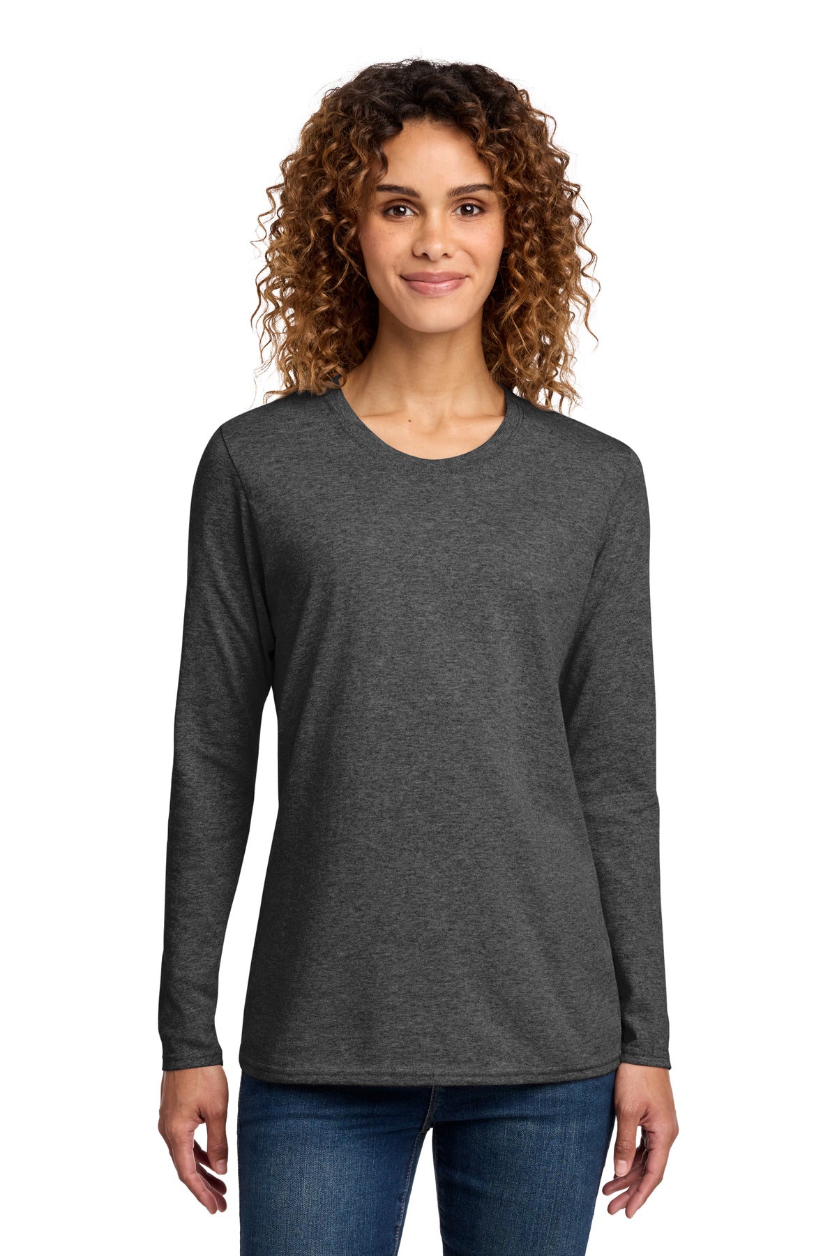 port & co ™  women's long sleeve core cotton tee. lpc54ls