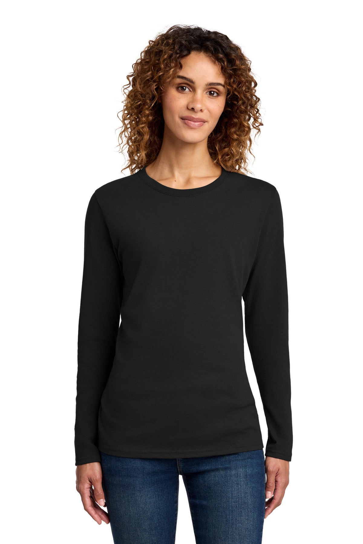 port & co ™  women's long sleeve core cotton tee. lpc54ls