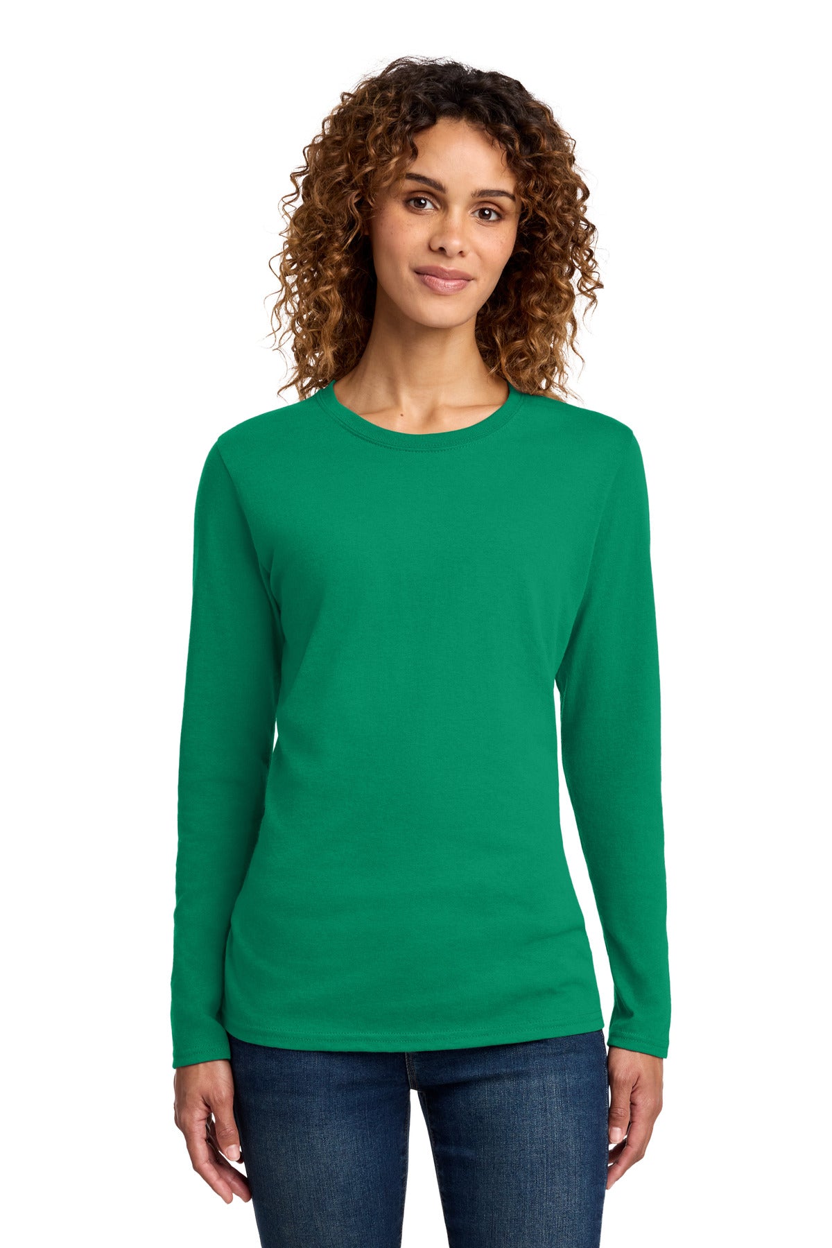 port & co ™  women's long sleeve core cotton tee. lpc54ls