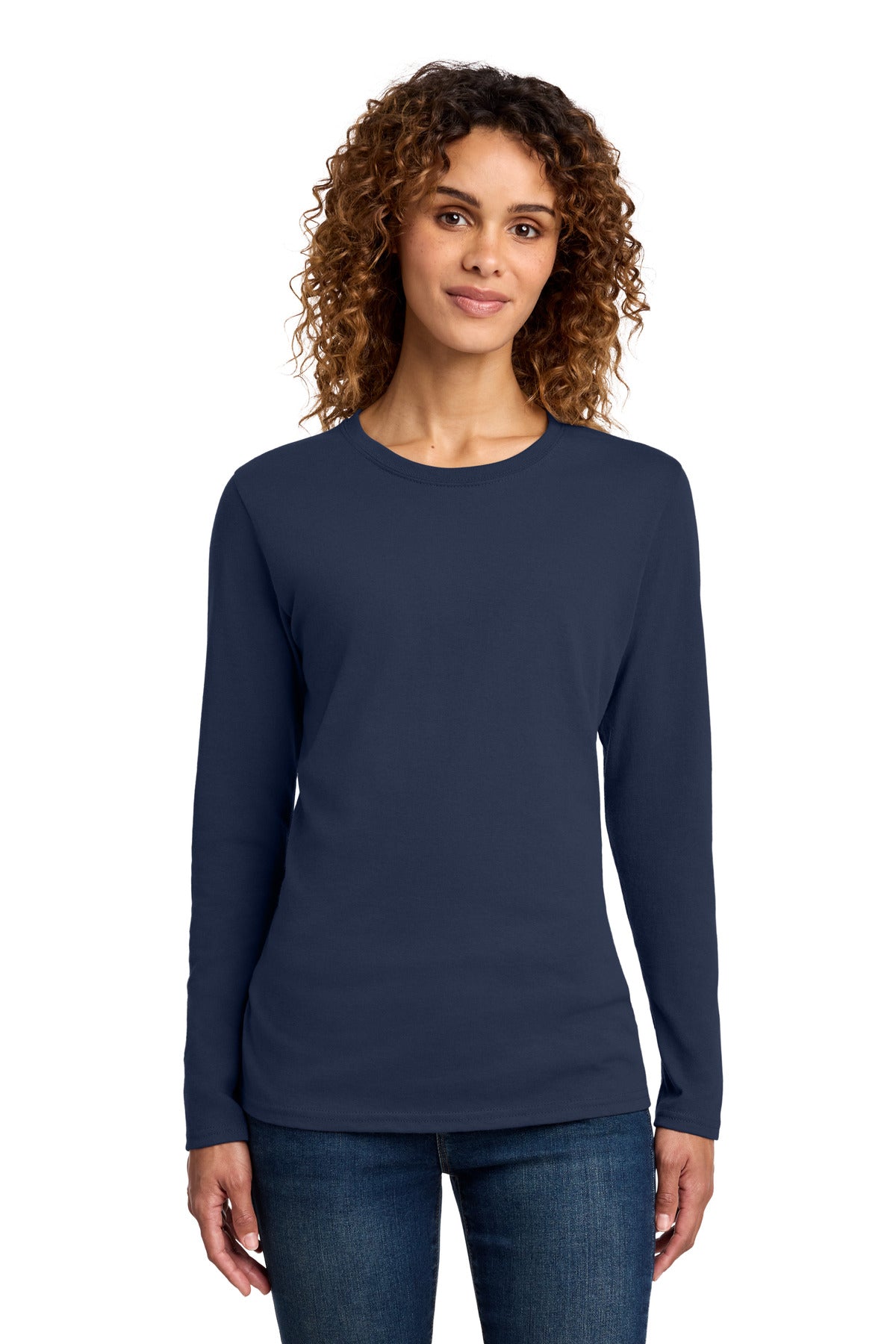 port & co ™  women's long sleeve core cotton tee. lpc54ls