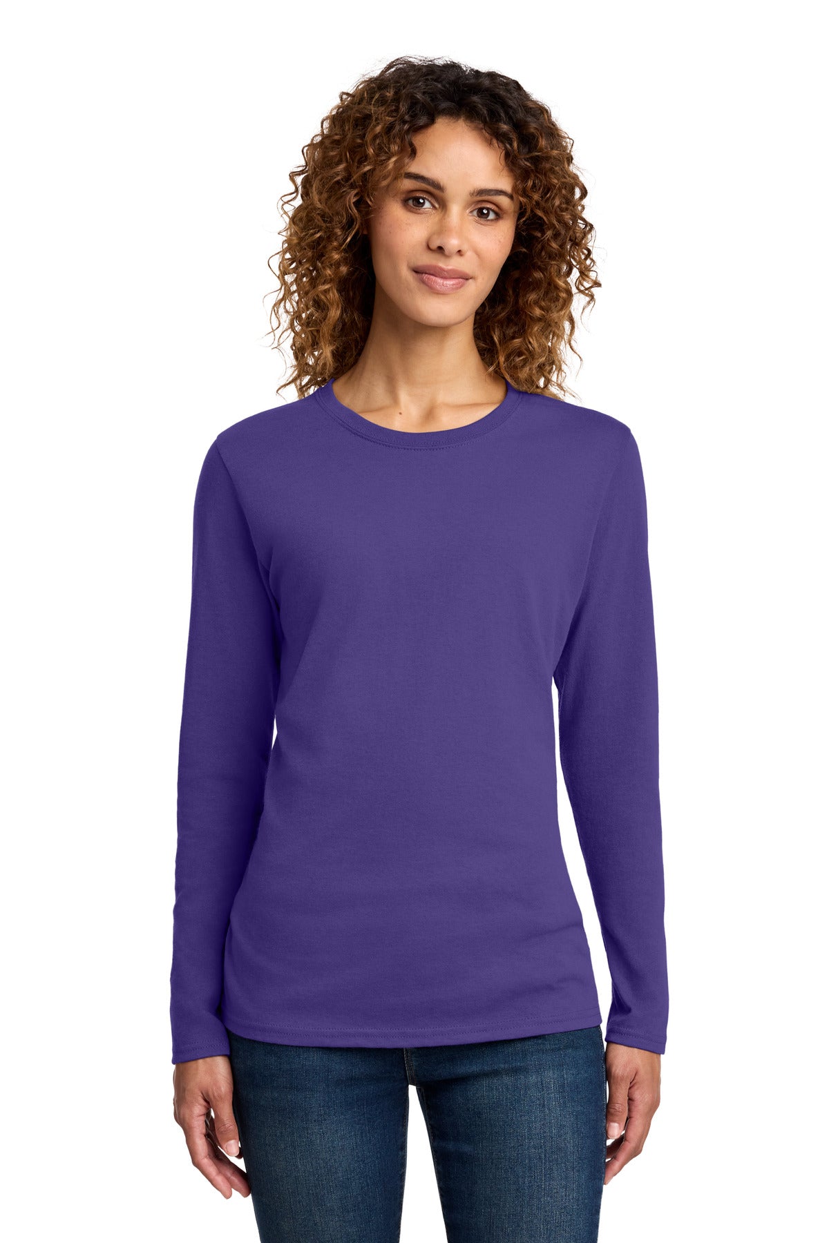 port & co ™  women's long sleeve core cotton tee. lpc54ls