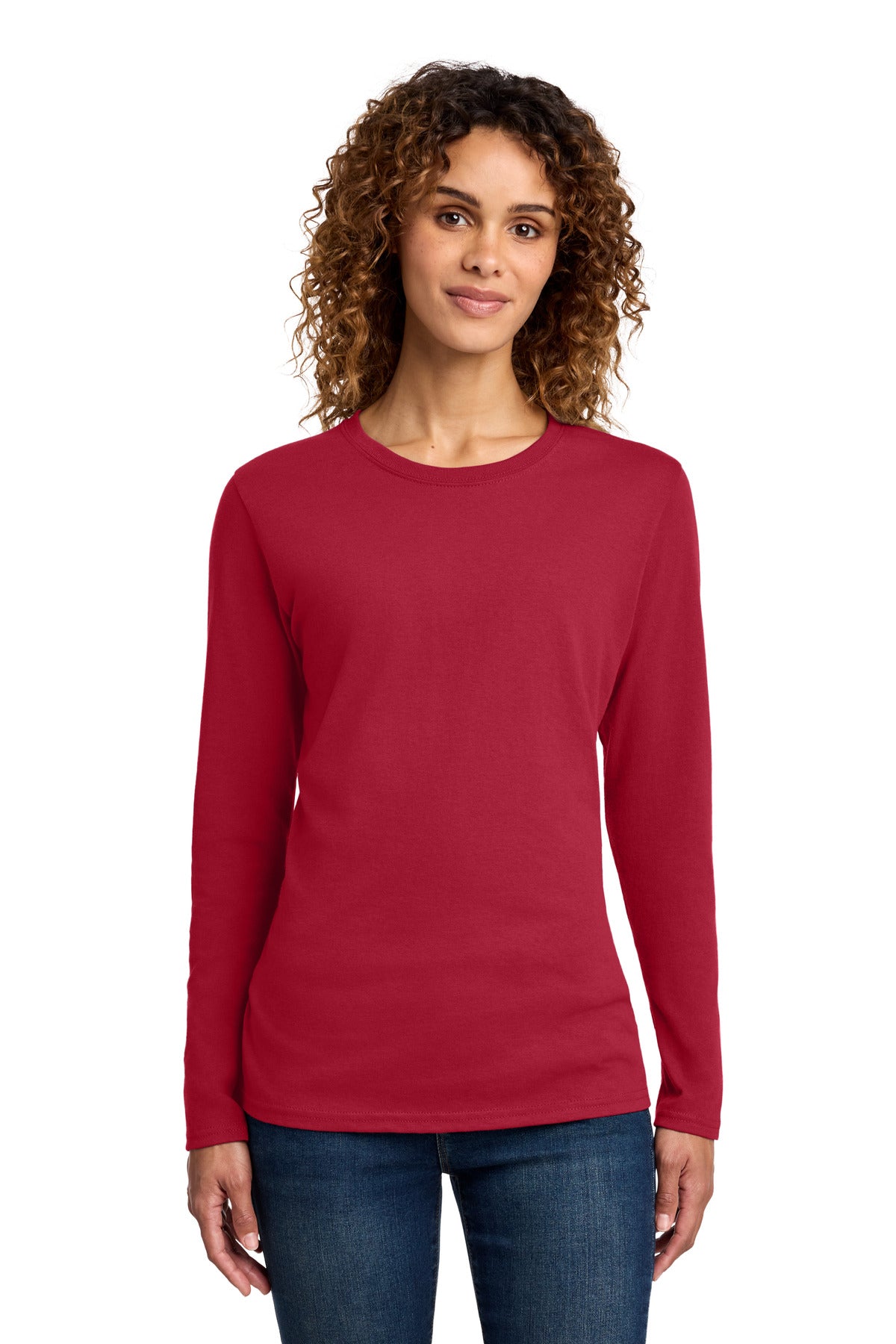 port & co ™  women's long sleeve core cotton tee. lpc54ls