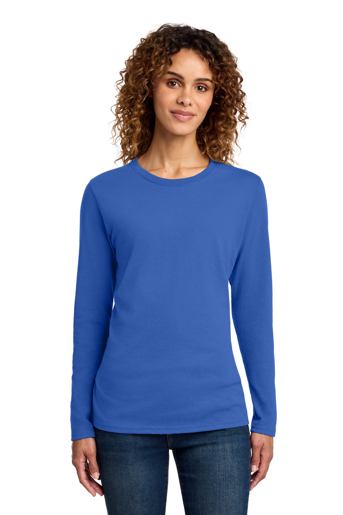 port & co ™  women's long sleeve core cotton tee. lpc54ls