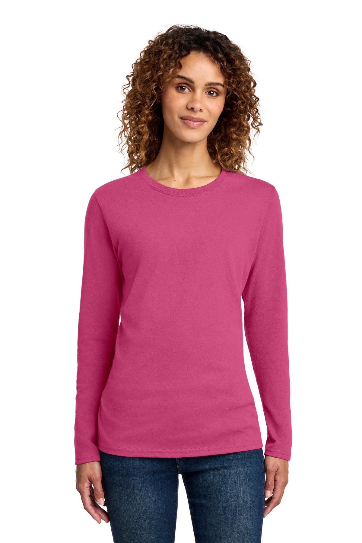 port & co ™  women's long sleeve core cotton tee. lpc54ls