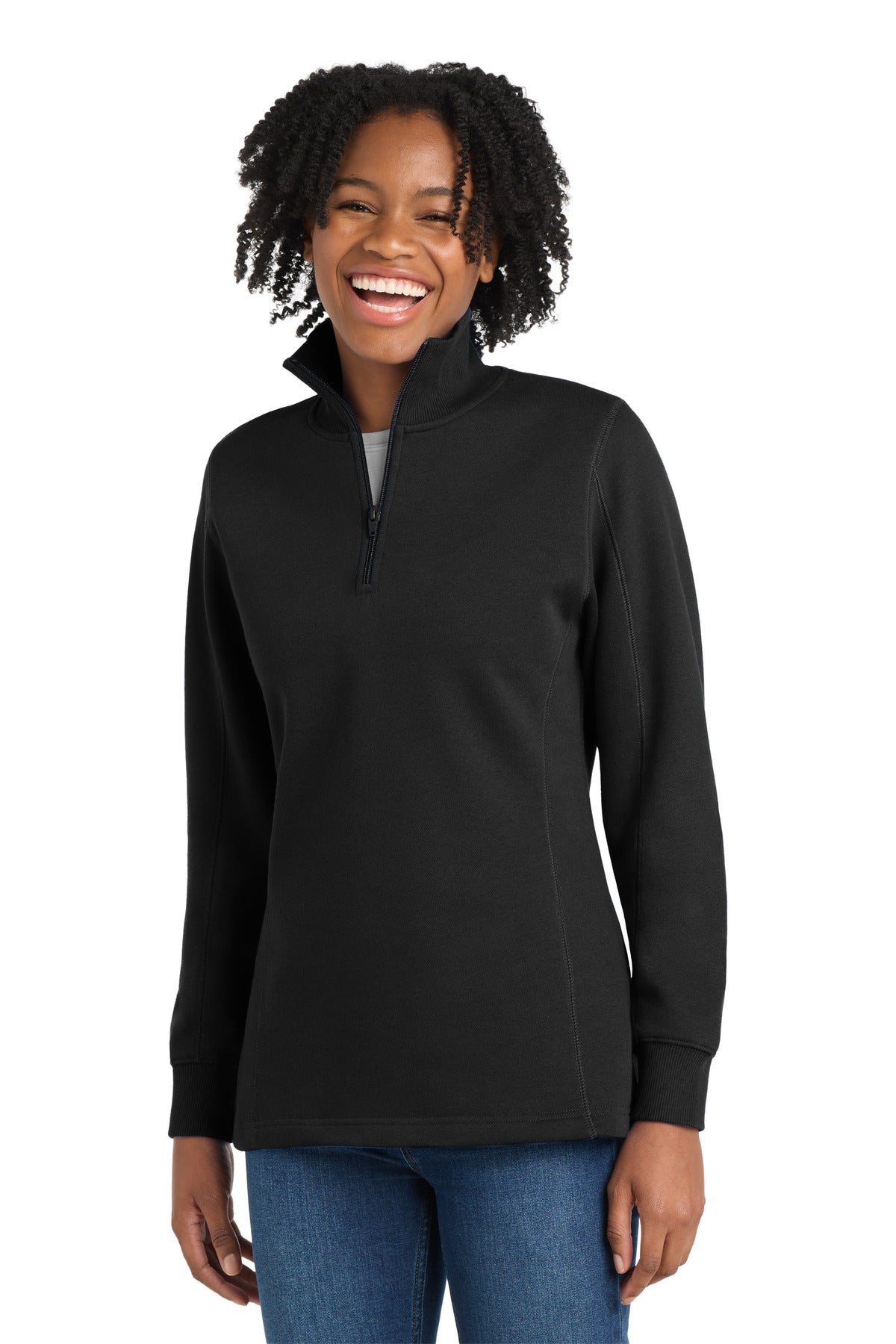 sport-tek ®  women's 1/4-zip sweatshirt. lst253