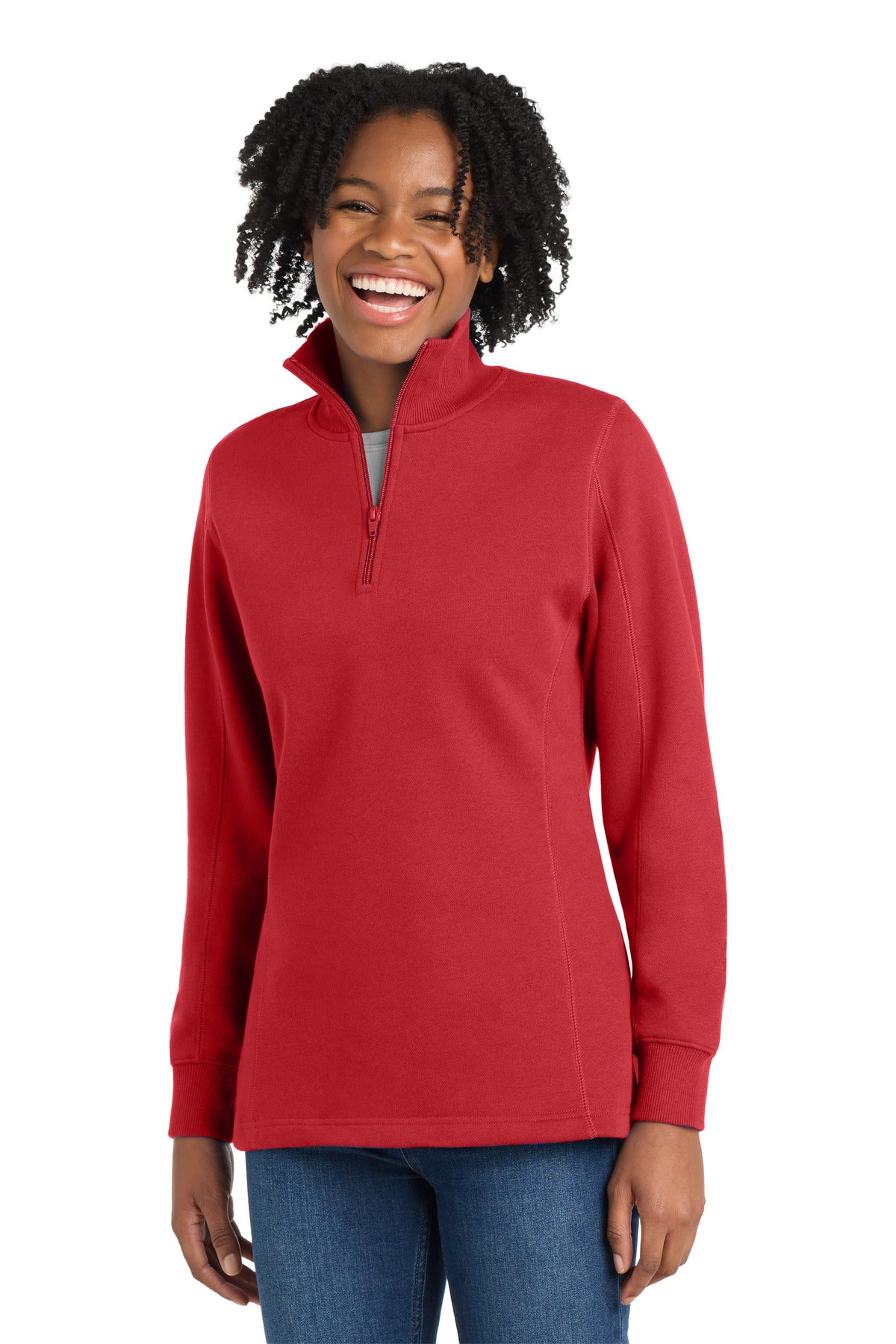 sport-tek ®  women's 1/4-zip sweatshirt. lst253