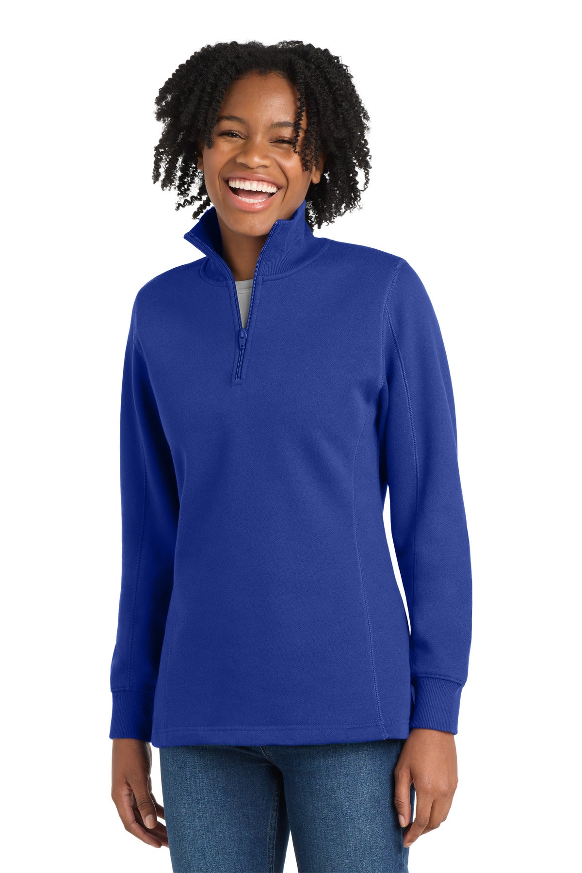 sport-tek ®  women's 1/4-zip sweatshirt. lst253
