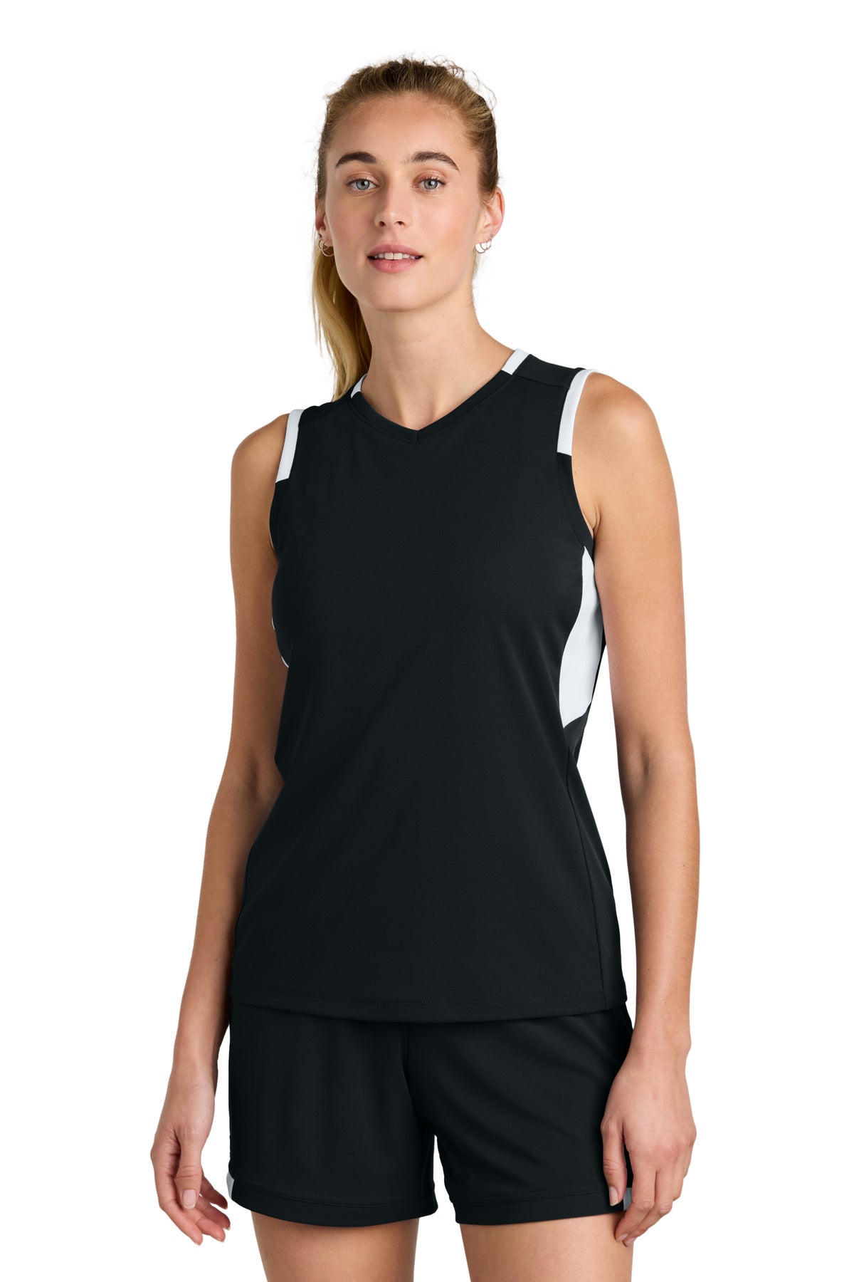 sport-tek ®  women's club sleeveless v-neck lst441