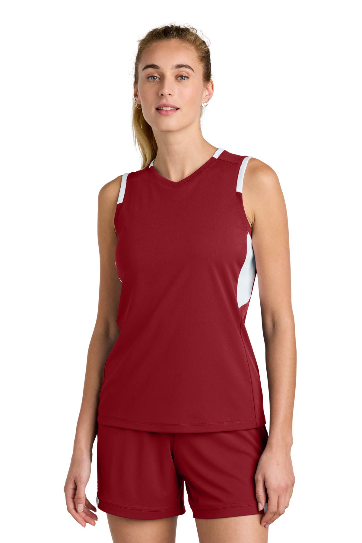 sport-tek ®  women's club sleeveless v-neck lst441