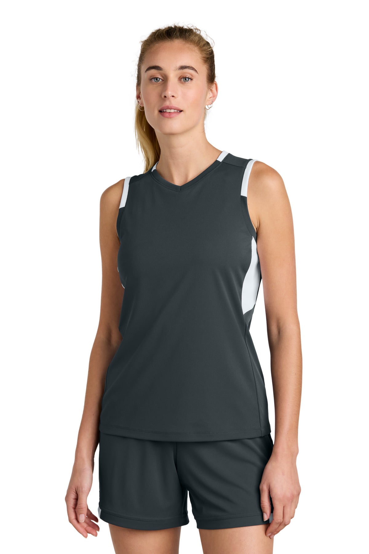 sport-tek ®  women's club sleeveless v-neck lst441