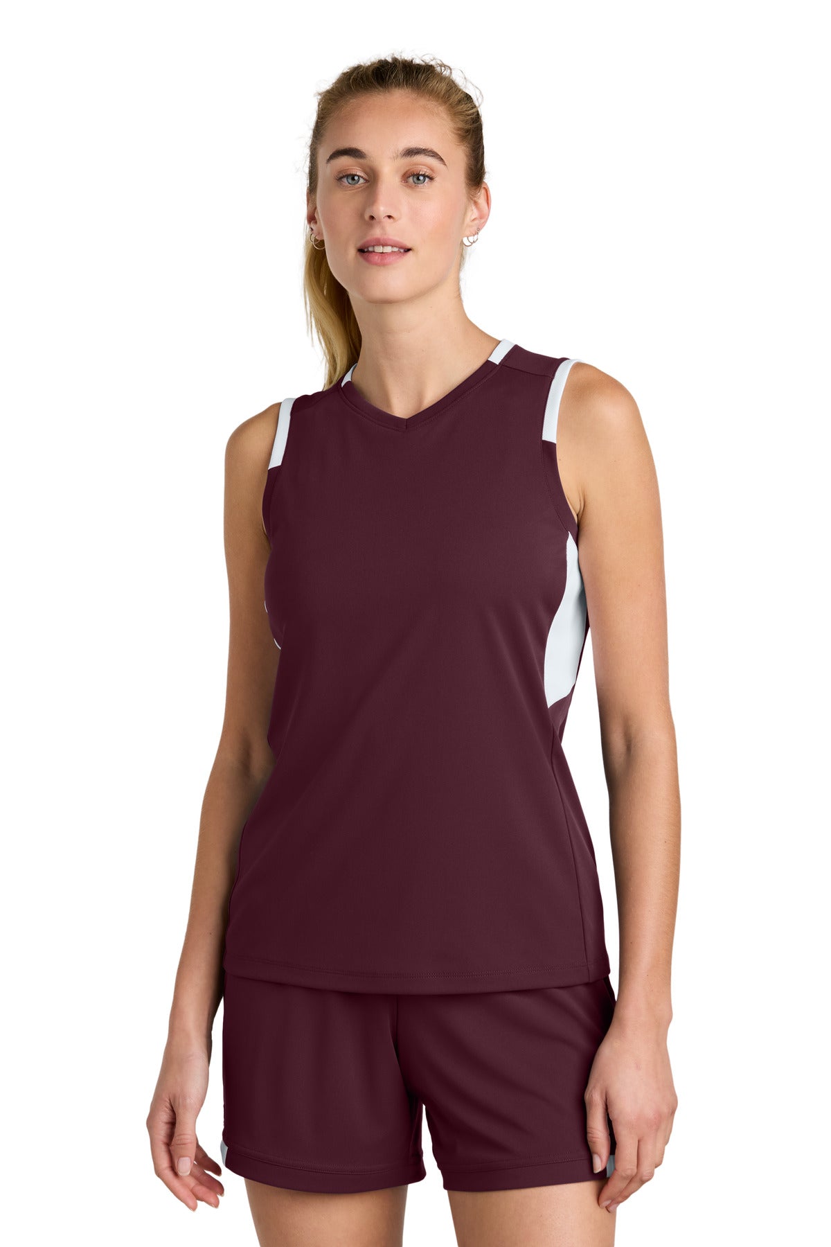 sport-tek ®  women's club sleeveless v-neck lst441