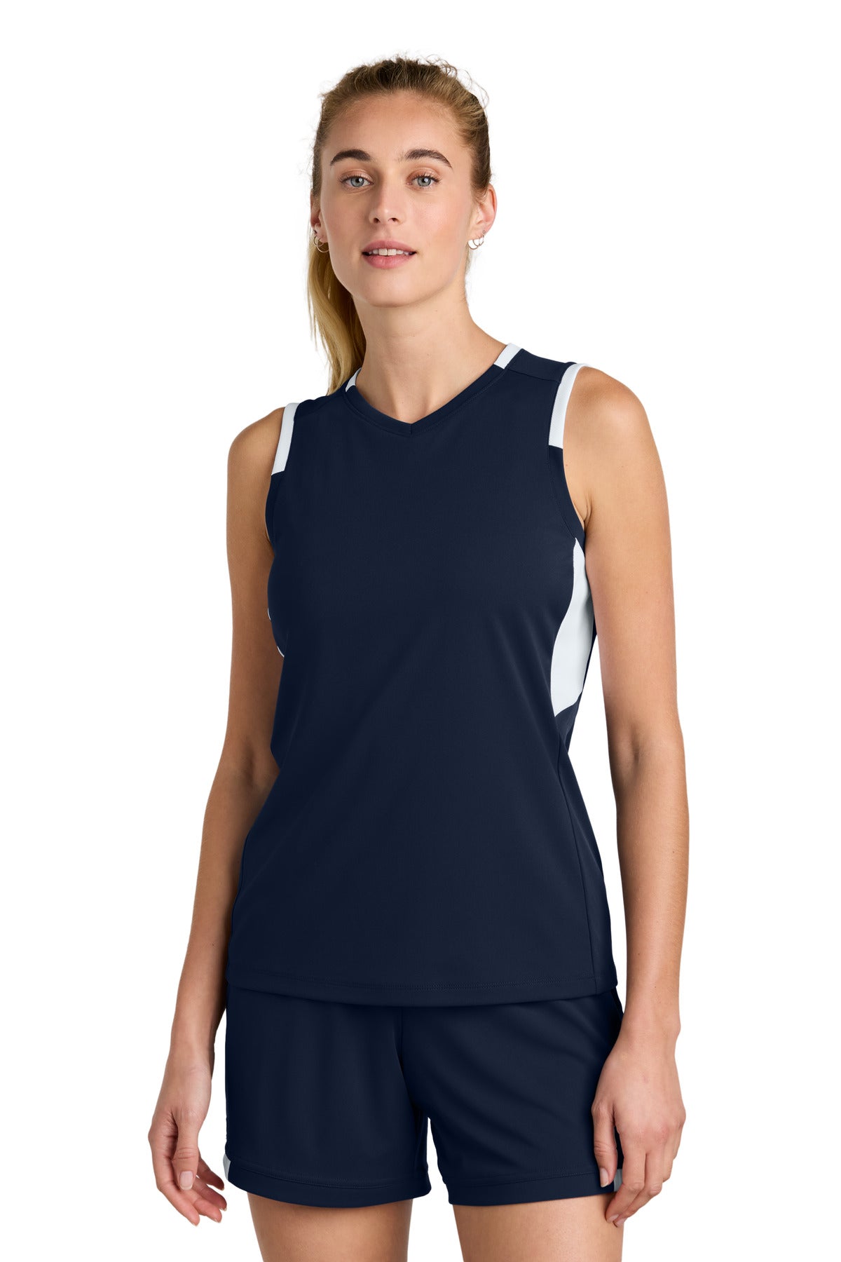 sport-tek ®  women's club sleeveless v-neck lst441