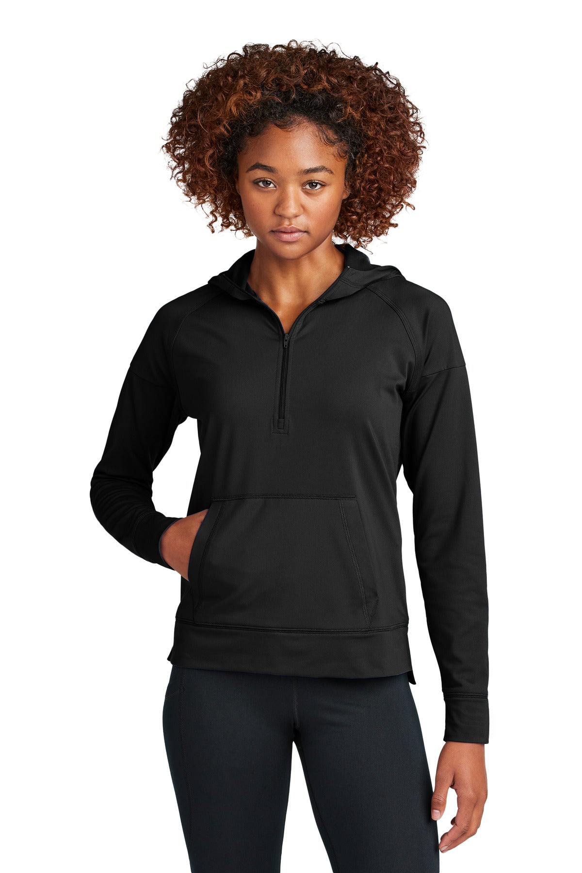 sport-tek ®  women's sport-wick ®  stretch 1/2-zip hoodie lst856