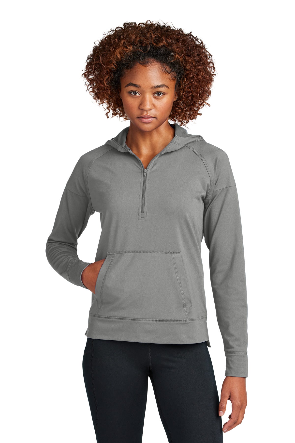 sport-tek ®  women's sport-wick ®  stretch 1/2-zip hoodie lst856