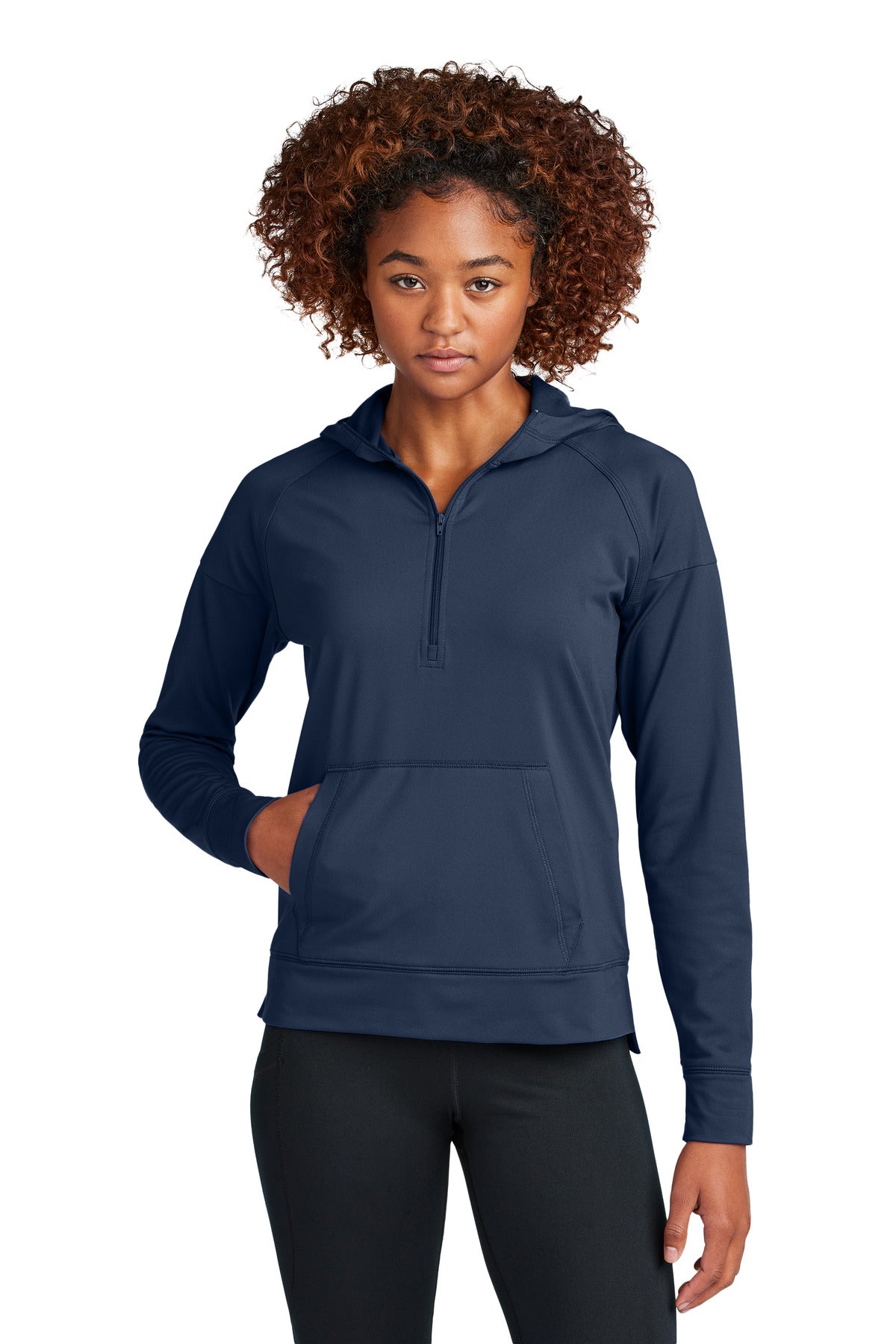 sport-tek ®  women's sport-wick ®  stretch 1/2-zip hoodie lst856