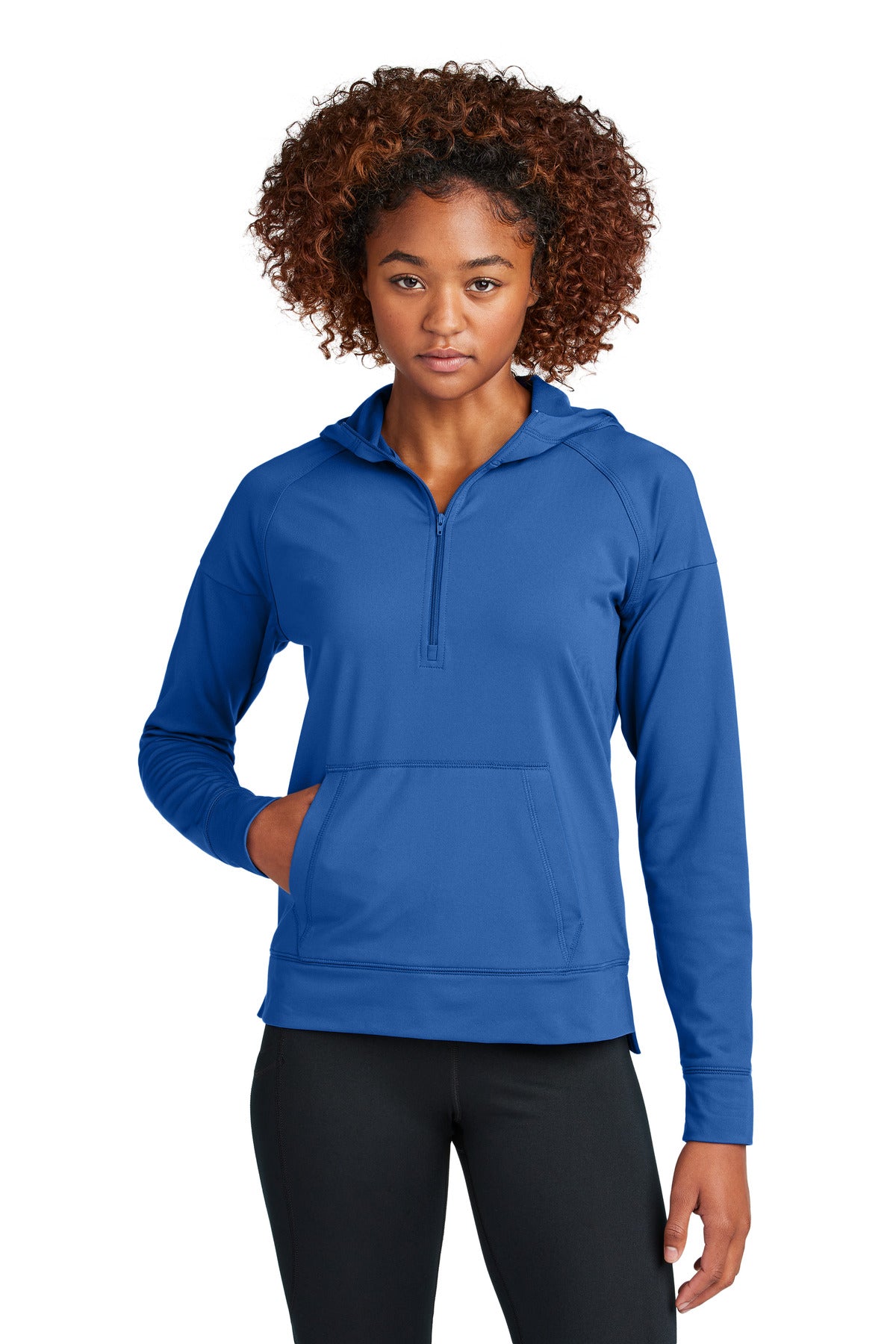 sport-tek ®  women's sport-wick ®  stretch 1/2-zip hoodie lst856