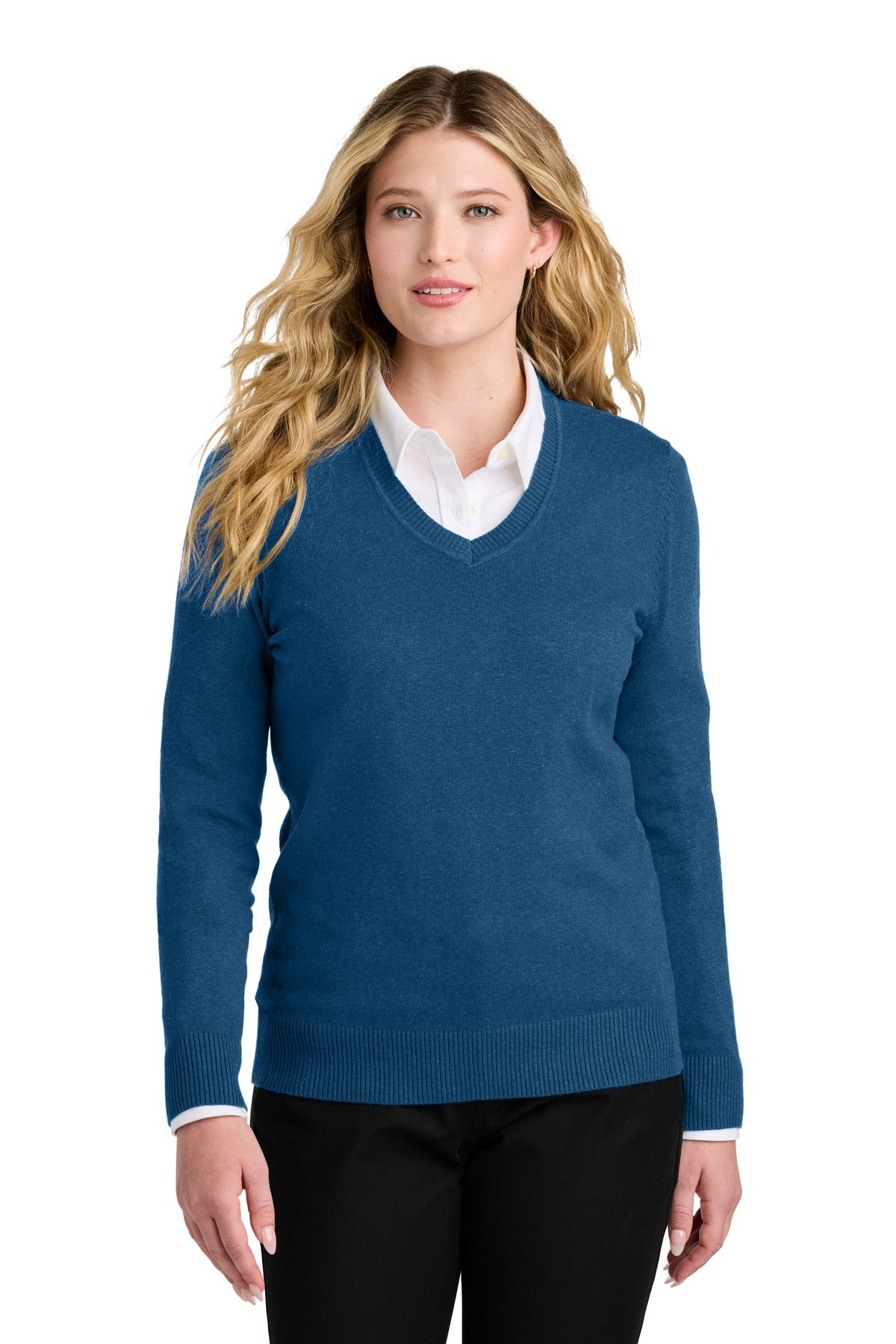 port authority ®  women's easy care v-neck sweater lsw2850