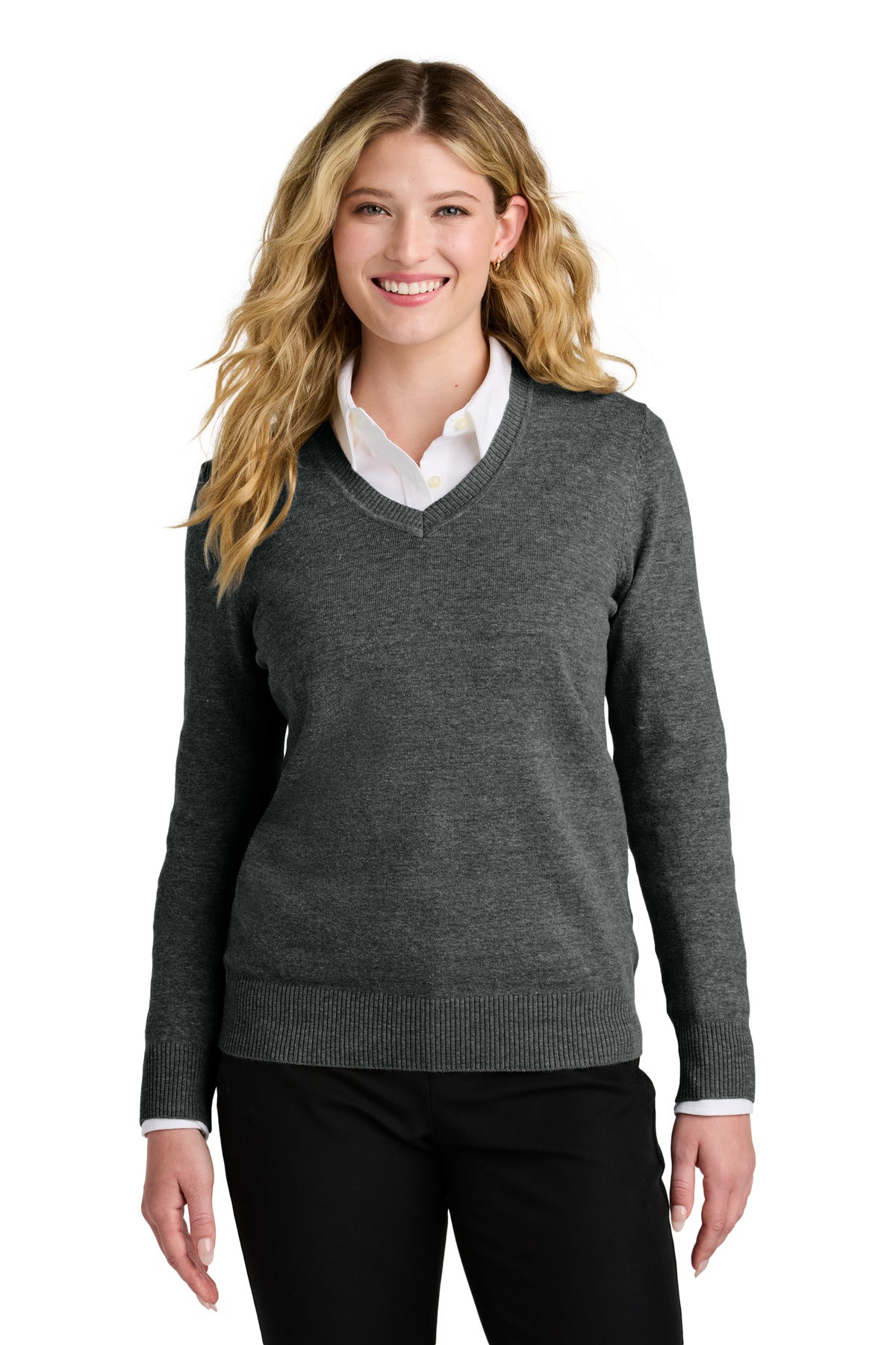 port authority ®  women's easy care v-neck sweater lsw2850