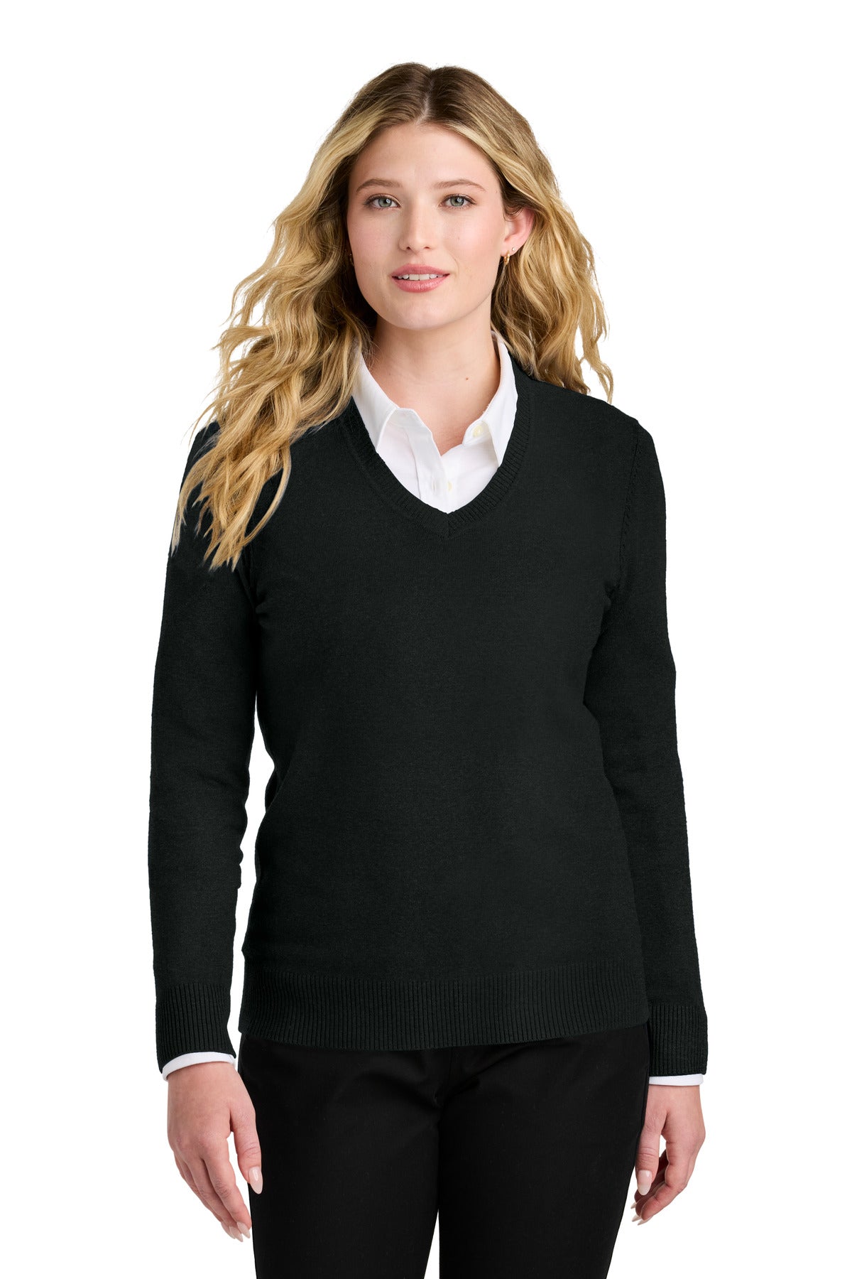 port authority ®  women's easy care v-neck sweater lsw2850