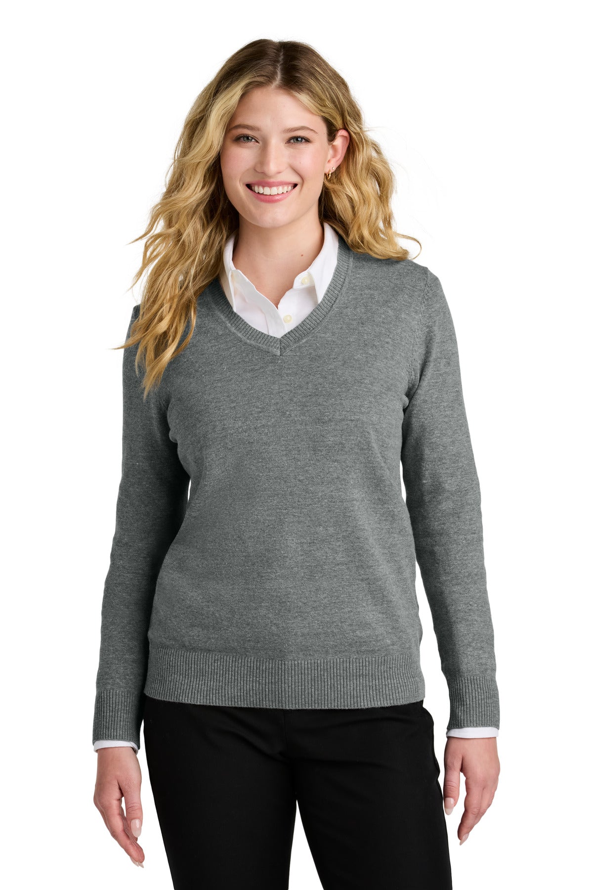 port authority ®  women's easy care v-neck sweater lsw2850