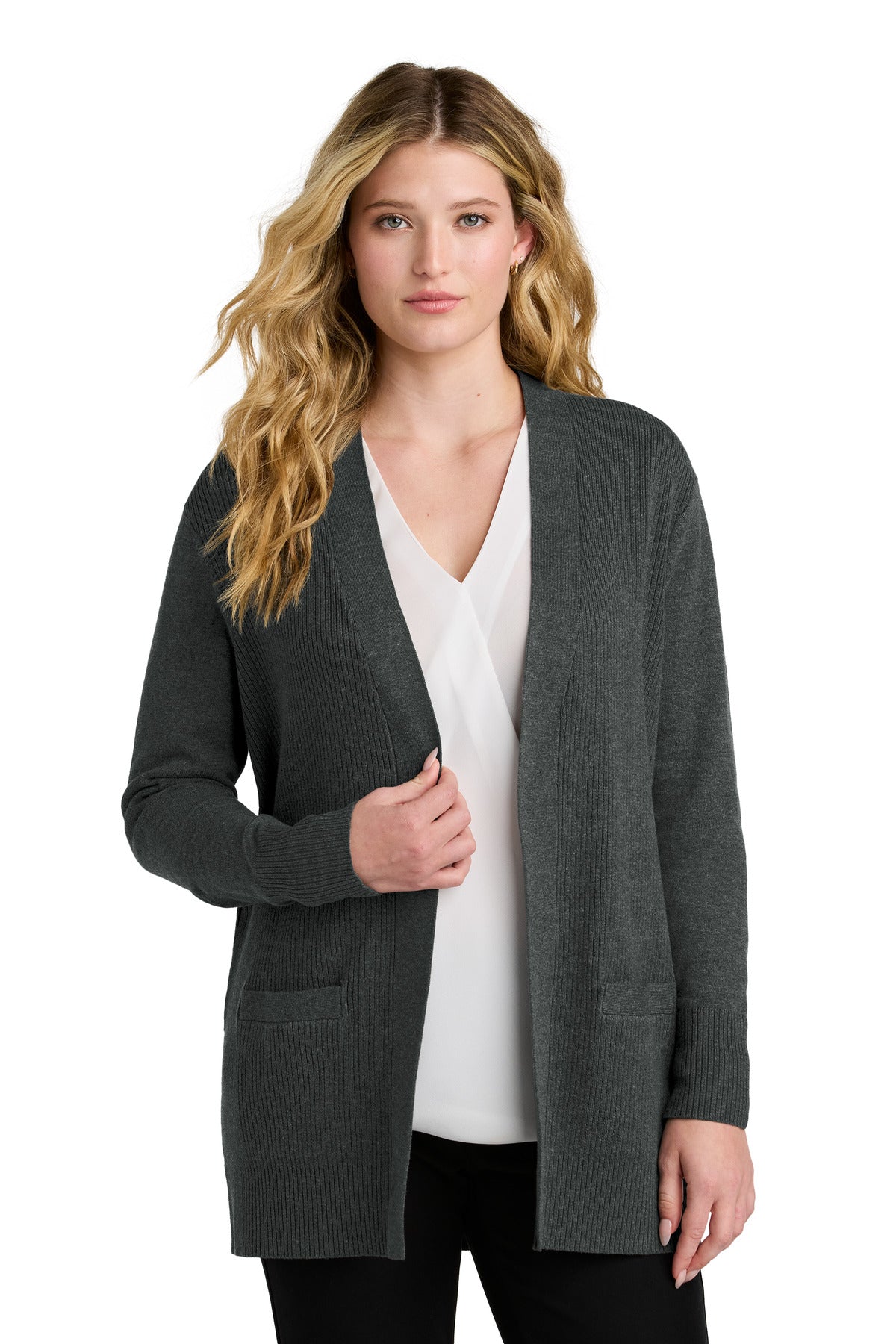 port authority ®  women's easy care open-front cardigan sweater lsw2890