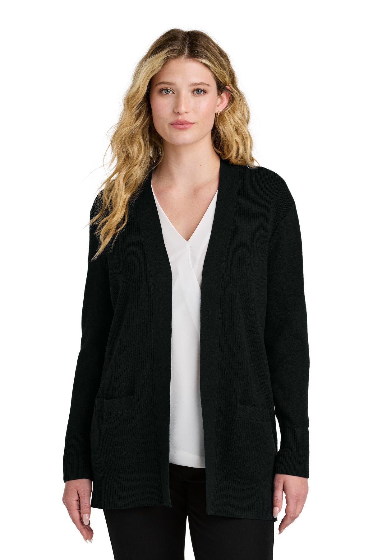 port authority ®  women's easy care open-front cardigan sweater lsw2890