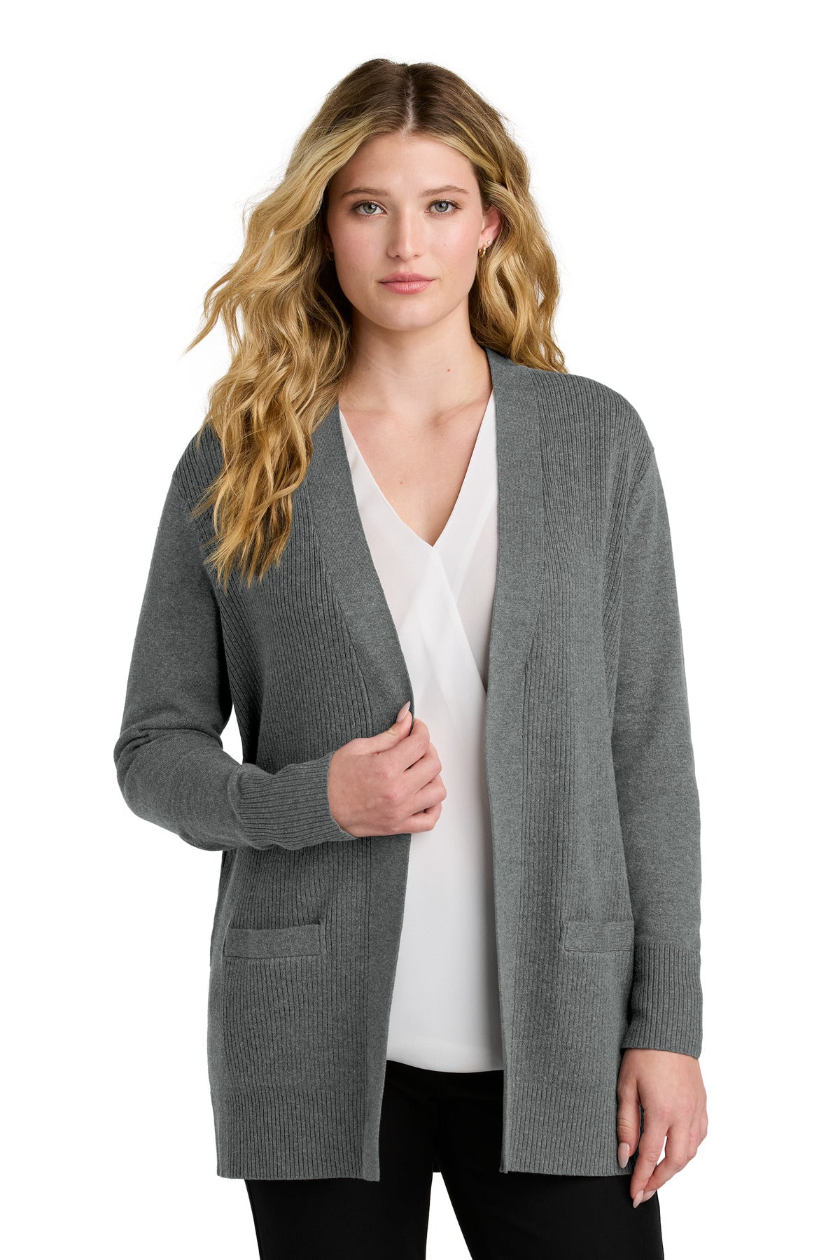 port authority ®  women's easy care open-front cardigan sweater lsw2890