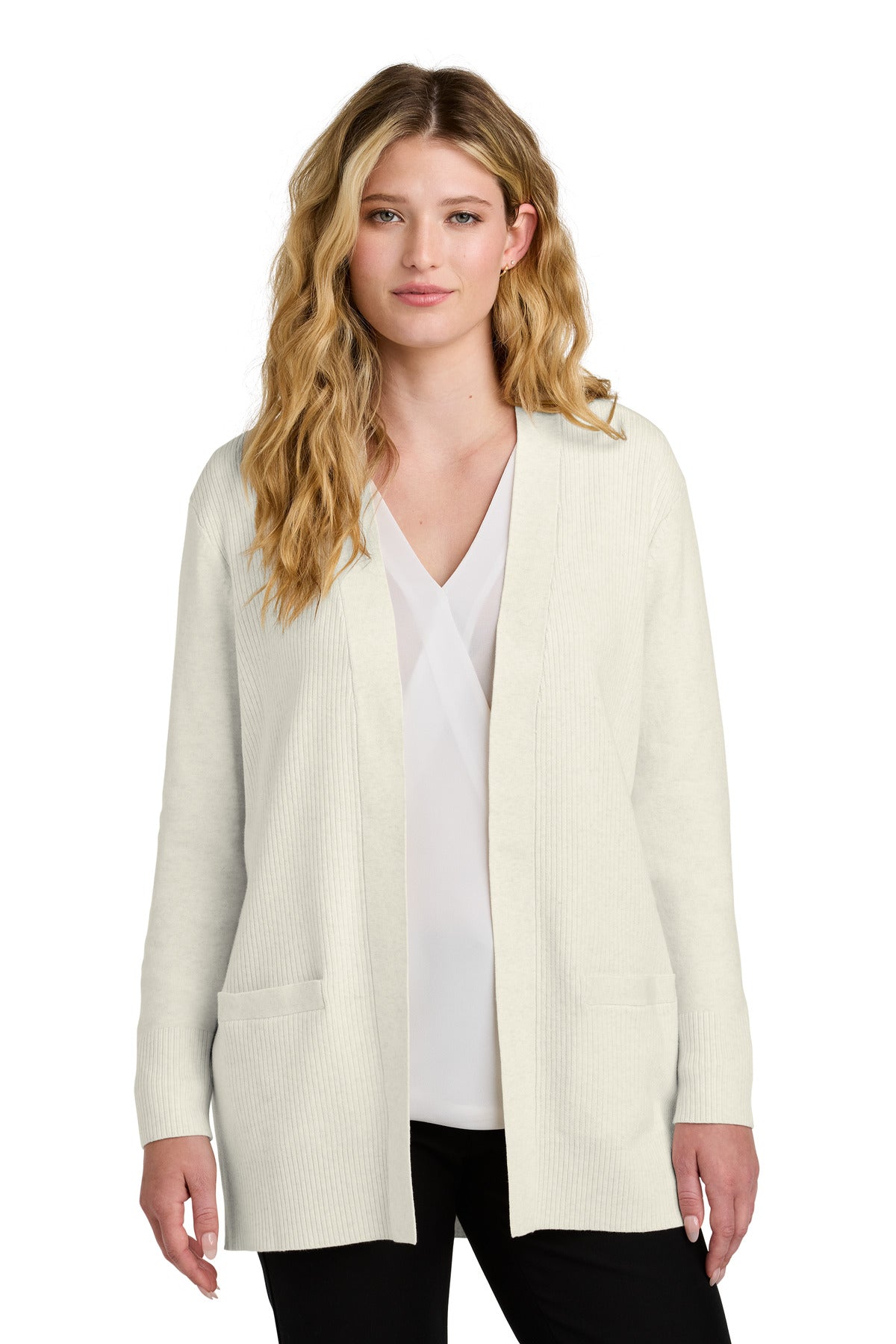 port authority ®  women's easy care open-front cardigan sweater lsw2890