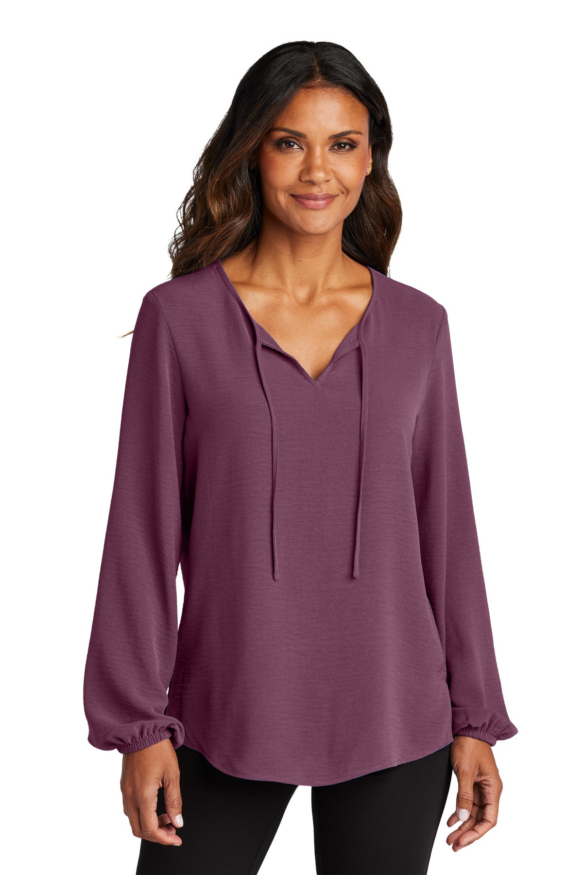 port authority ®  women's textured crepe blouse lw714